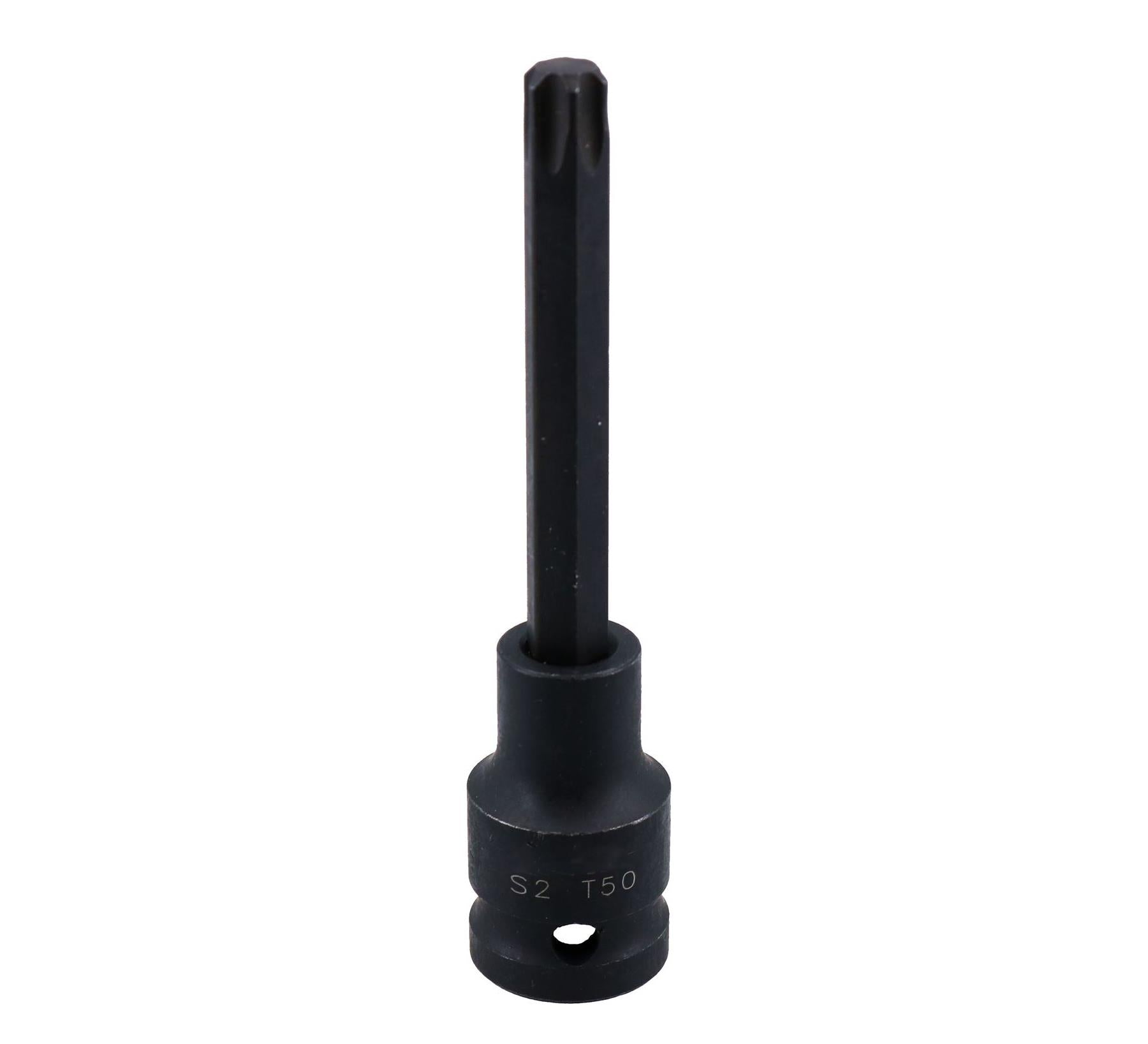 1/2" Drive T50 Extra Long 100mm Male Torx Star Impact Socket
