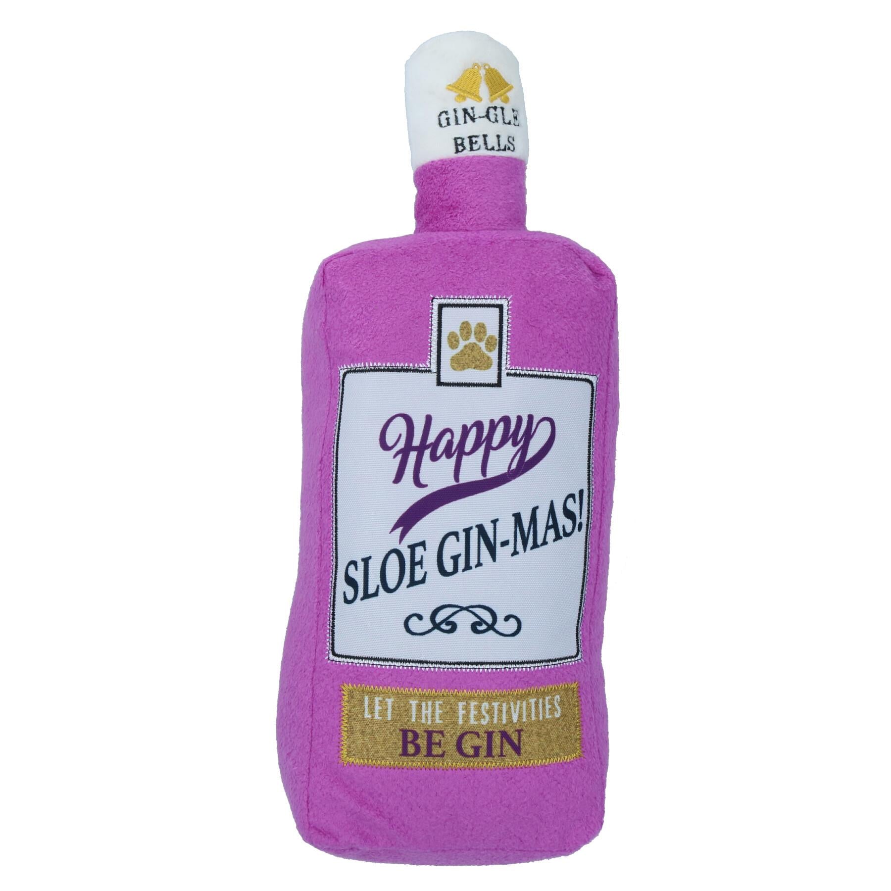 XL Jumbo Dog Christmas Sloe Gin-Mas Festive Squeaky Plush Play Toy Present