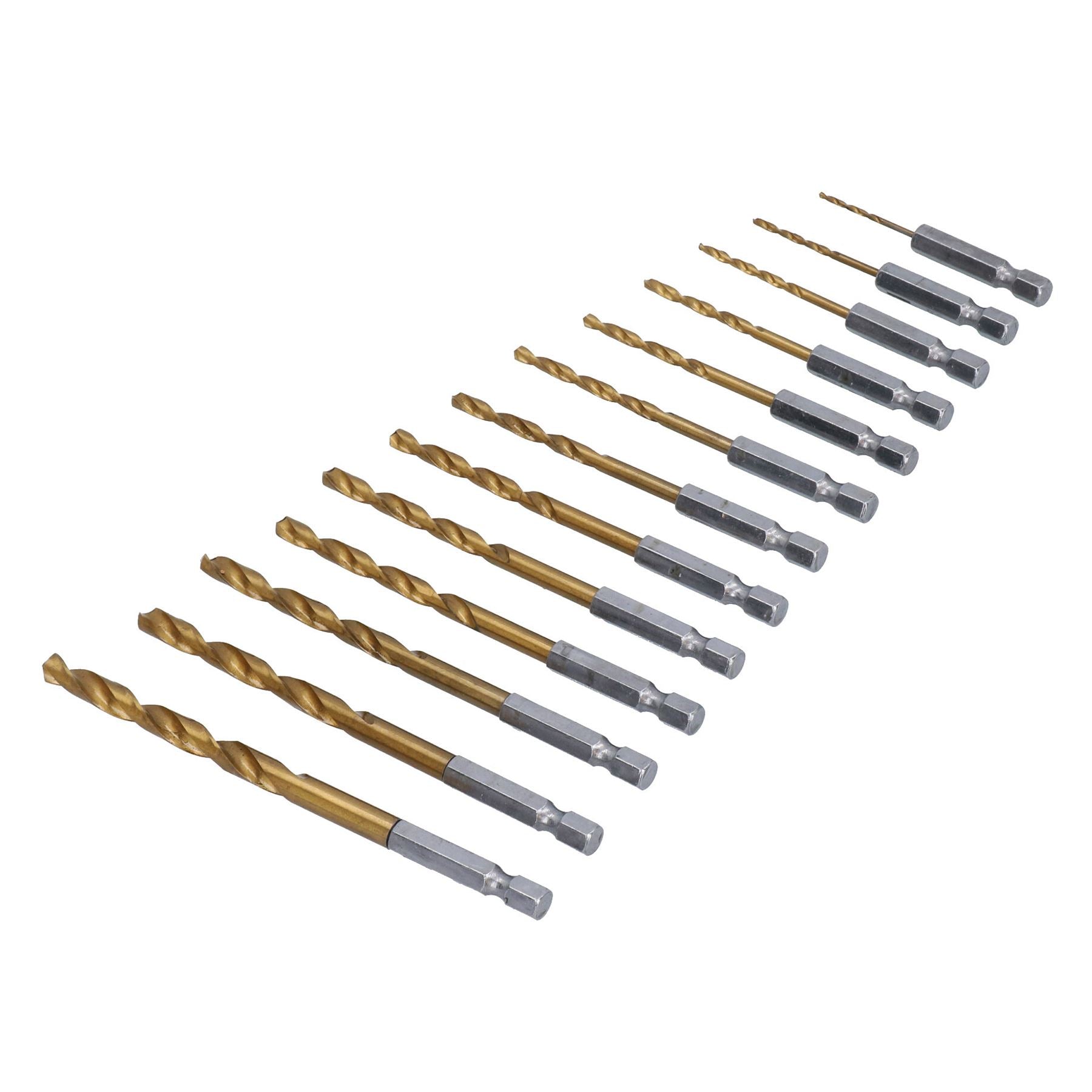 Metric Titanium Drill Bit Set With 1/4" Hex Shank 1.5 - 6.5mm 13pc