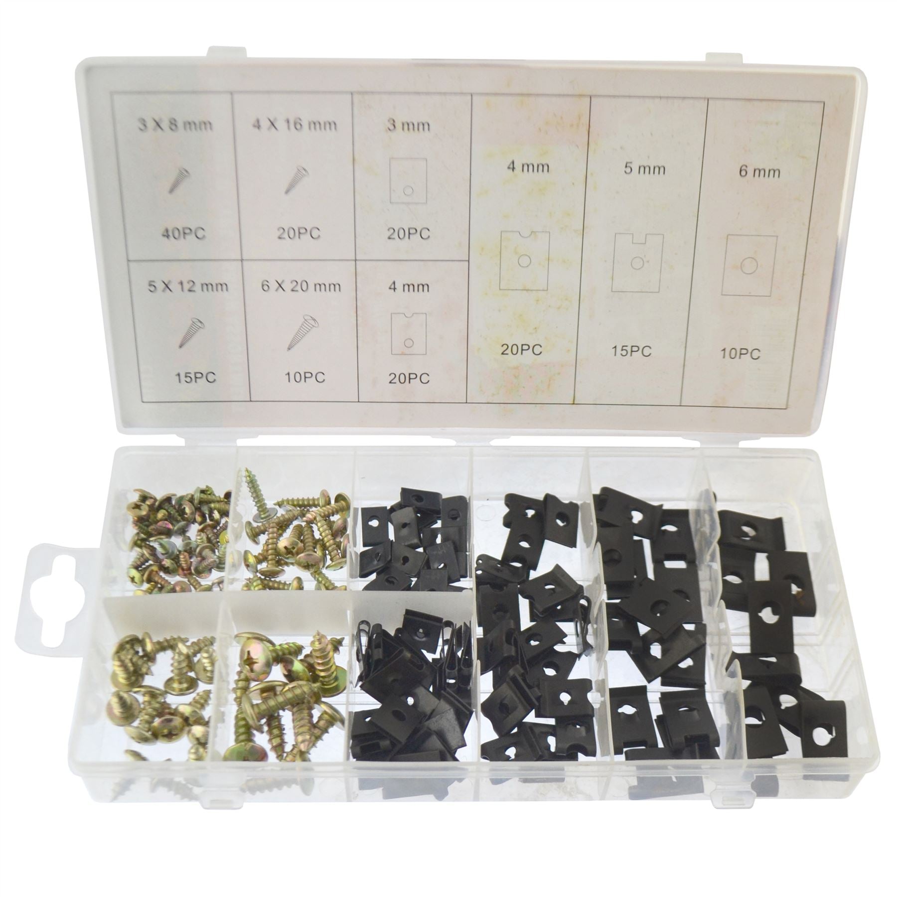 Screw And U Type Cushion Speed Clips Assortment Kit Fastener Trim Panel 170pcs