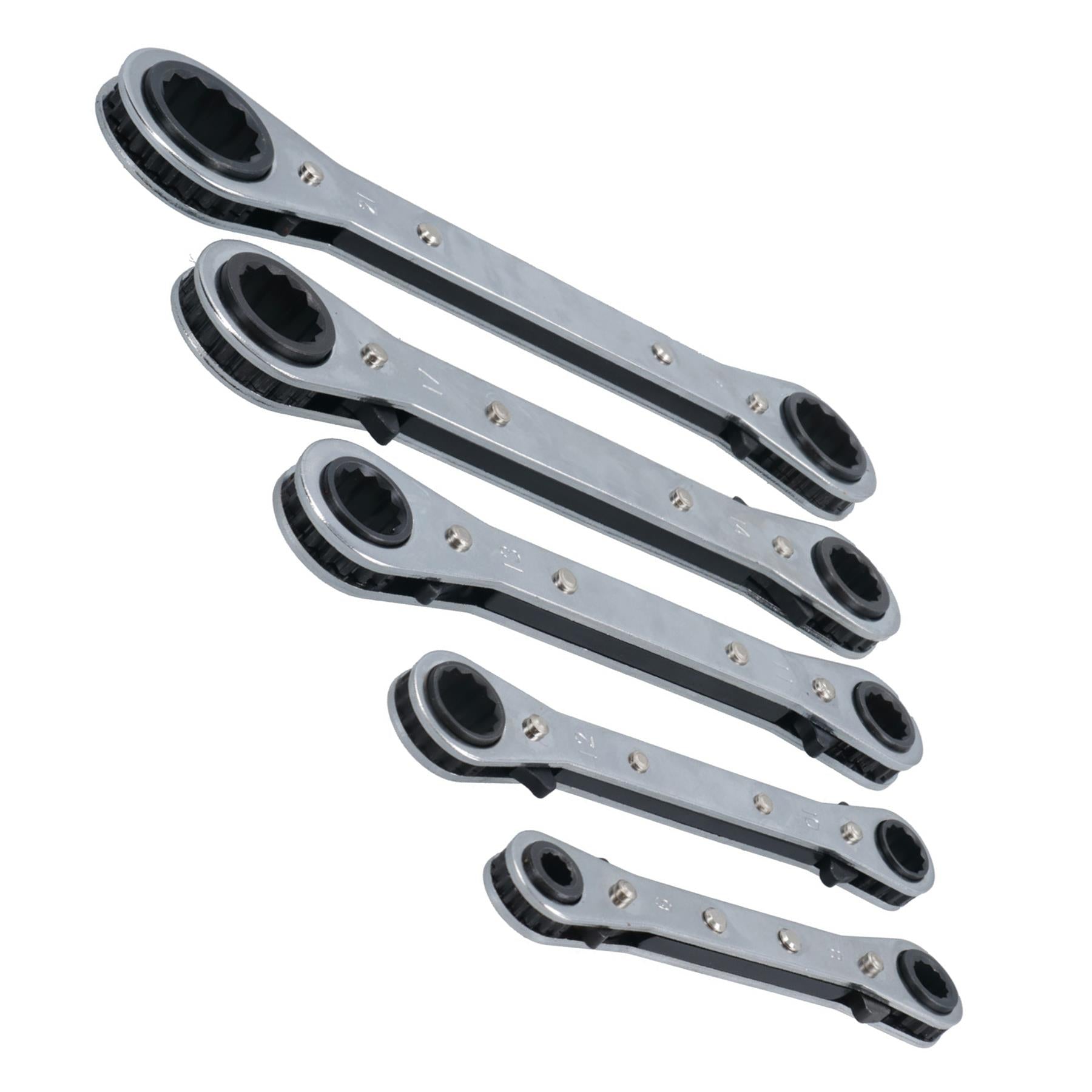 Ratchet Spanner Set Metric Sizes Double Ring Wrench TE075