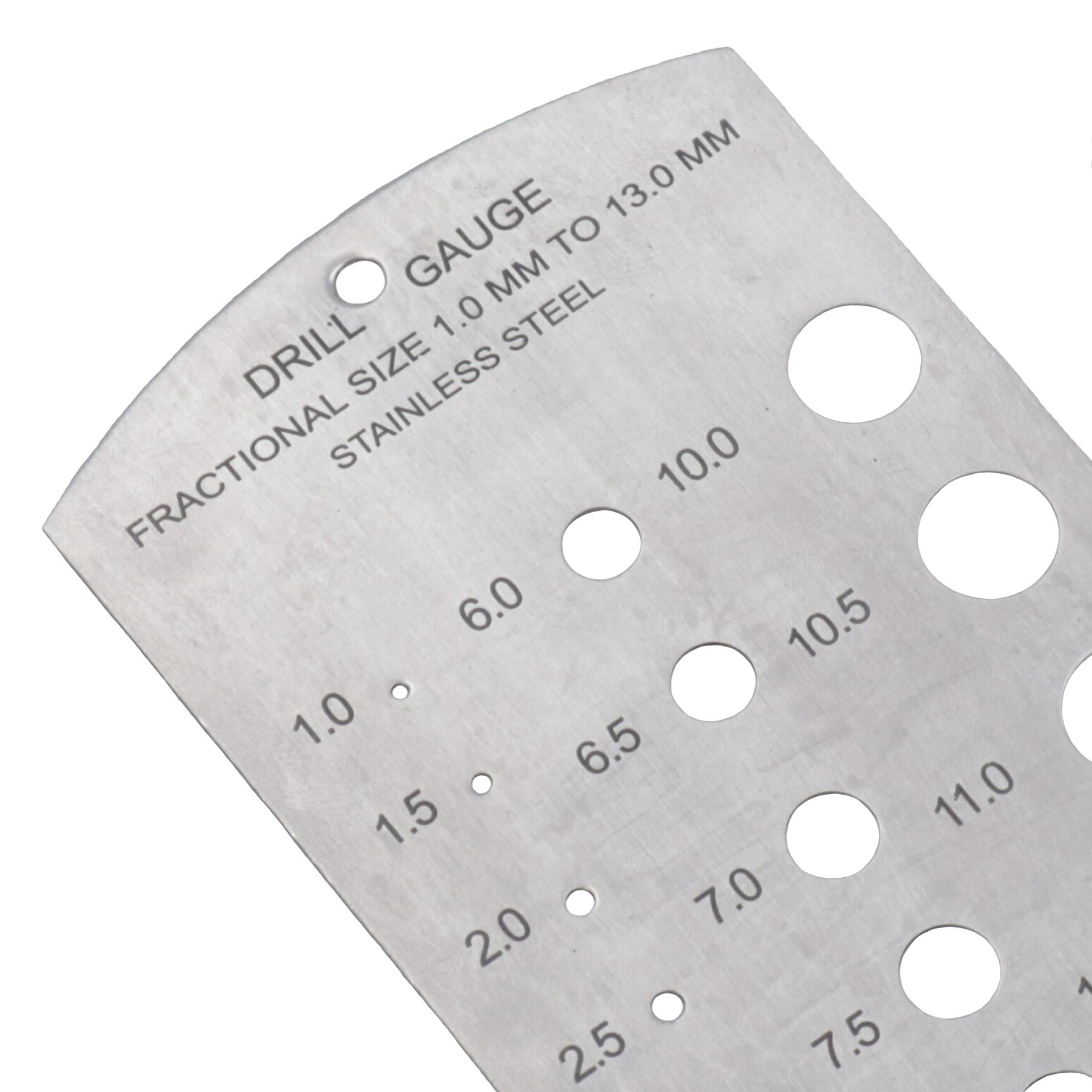 Metric Fractional Drill Size Gauge  1 to 13mm  Measure Hole Guide Stainless Steel