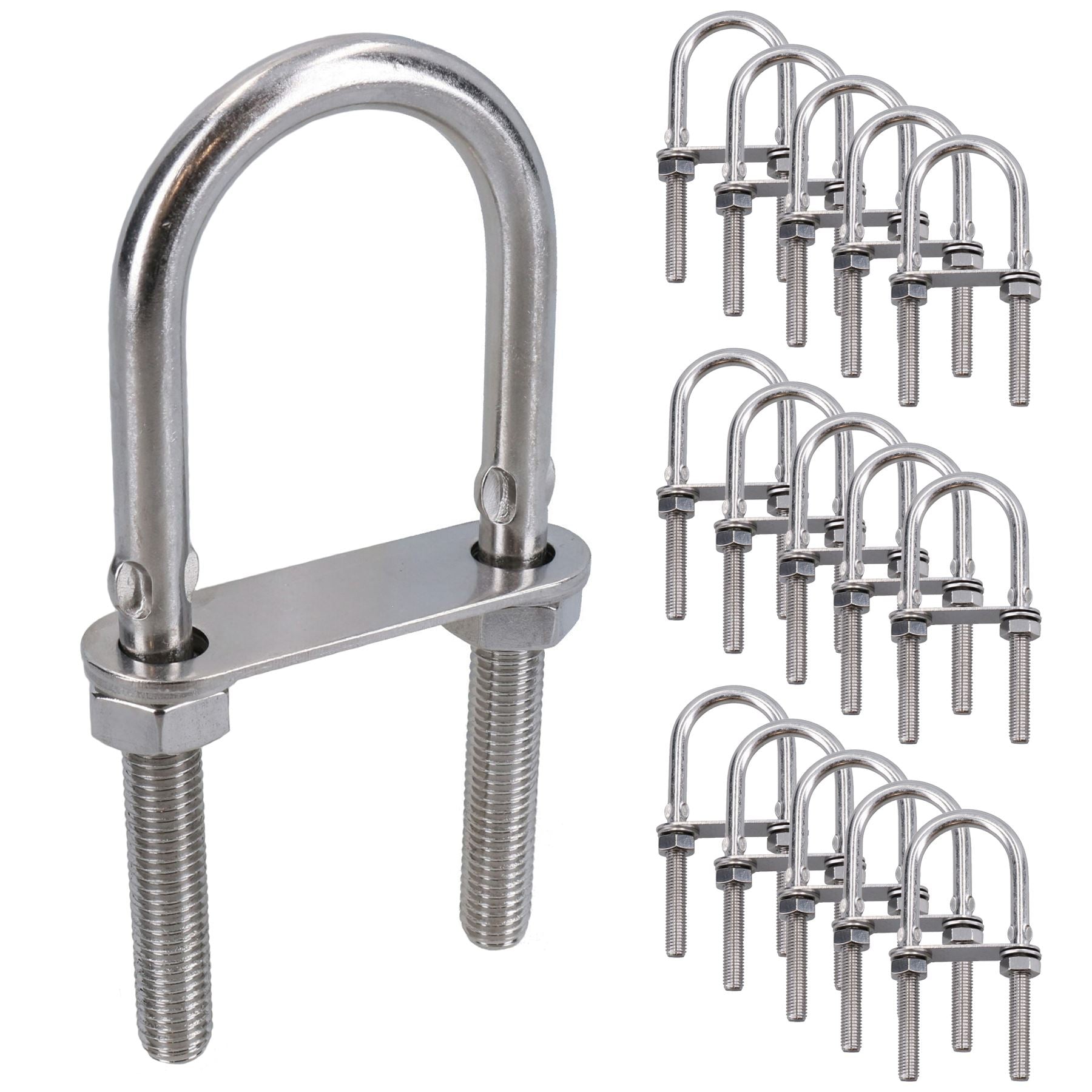 M10 40mm x 122mm U-Bolts / N-Bolts Stainless Steel Marine Grade Boat Trailer