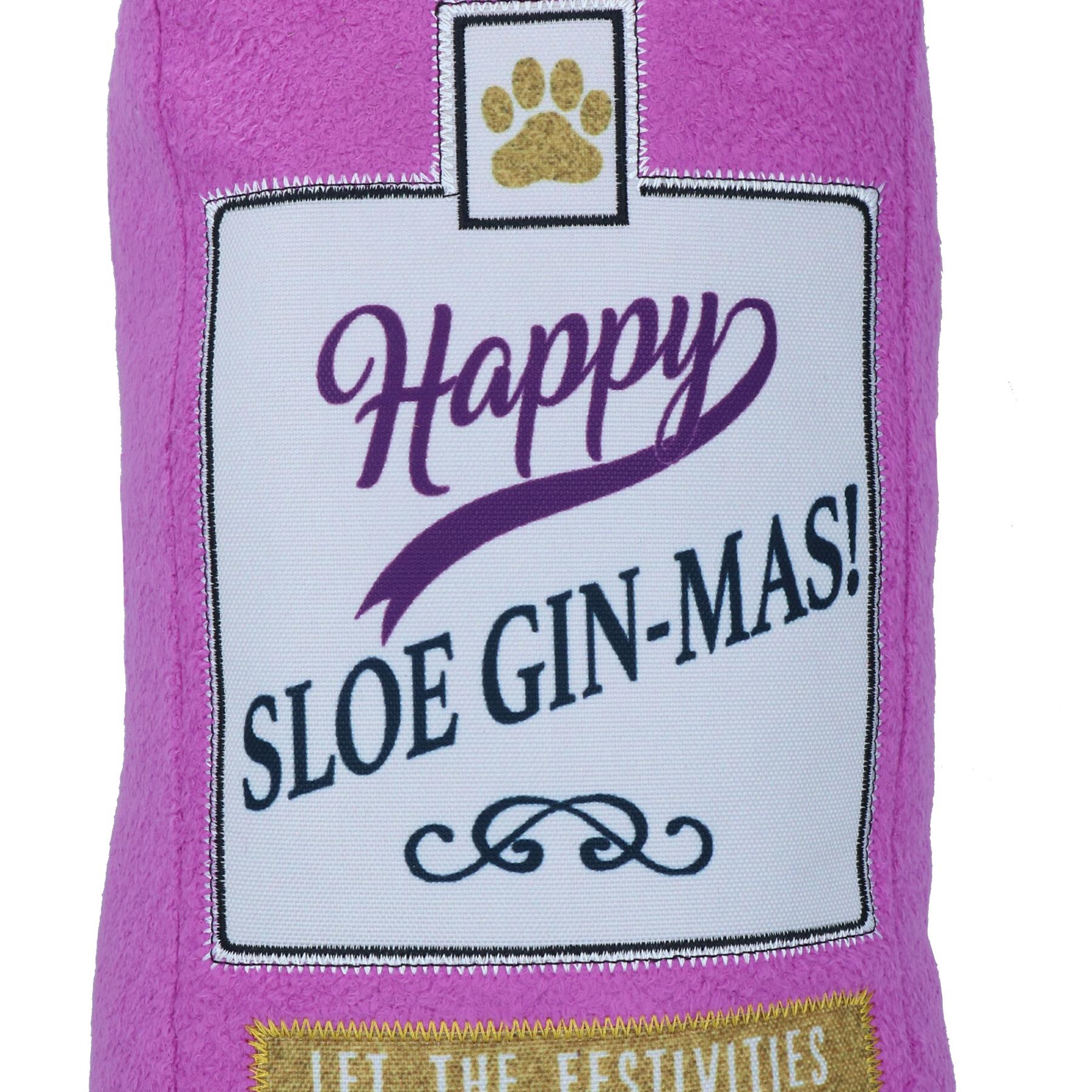 XL Jumbo Dog Christmas Sloe Gin-Mas Festive Squeaky Plush Play Toy Present