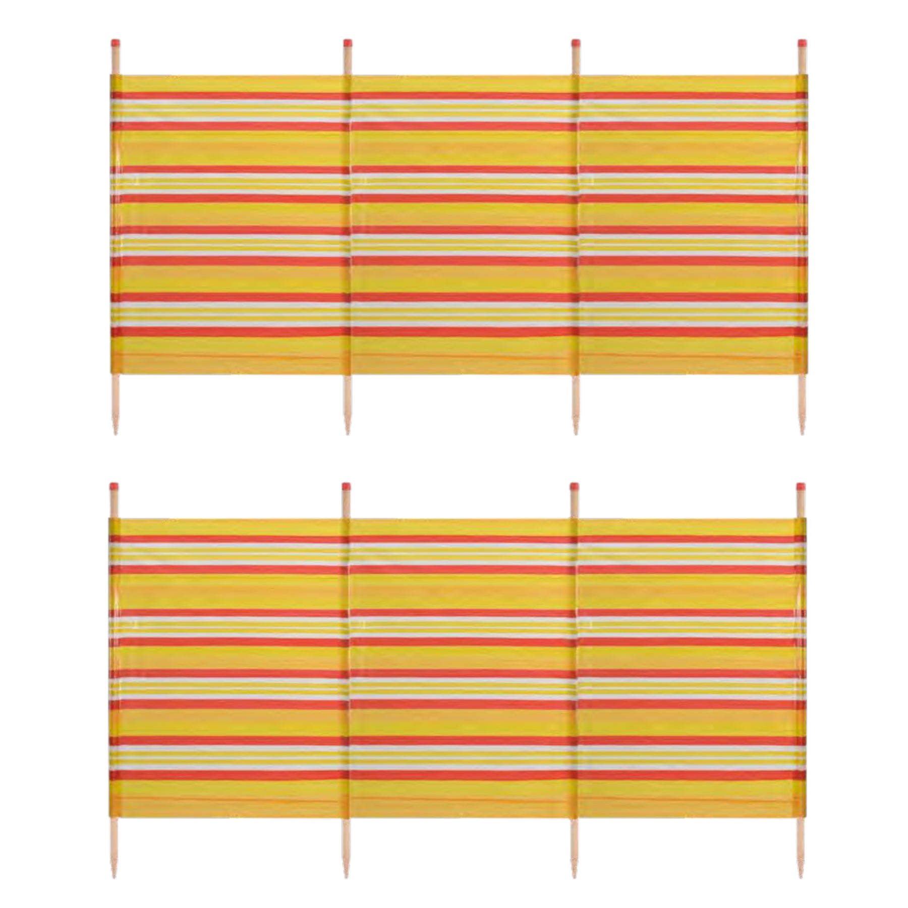 4 Pole Windbreak Beach Shelter 1.2m by 2.2m Screen Privacy Yellow Stripe