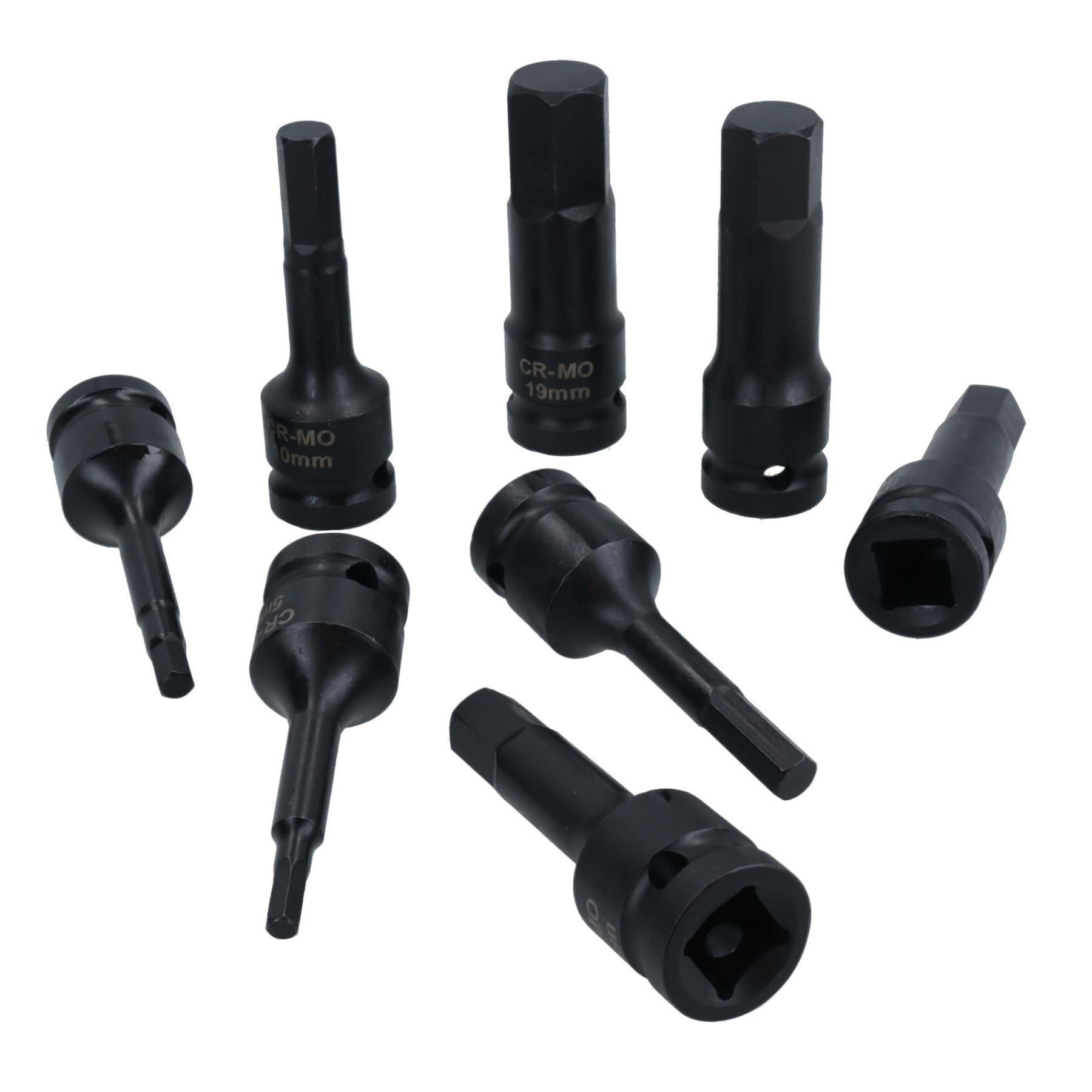 1/2" Drive Allen / hex key bit impact socket set H5 - H19 Metric Deep AT772