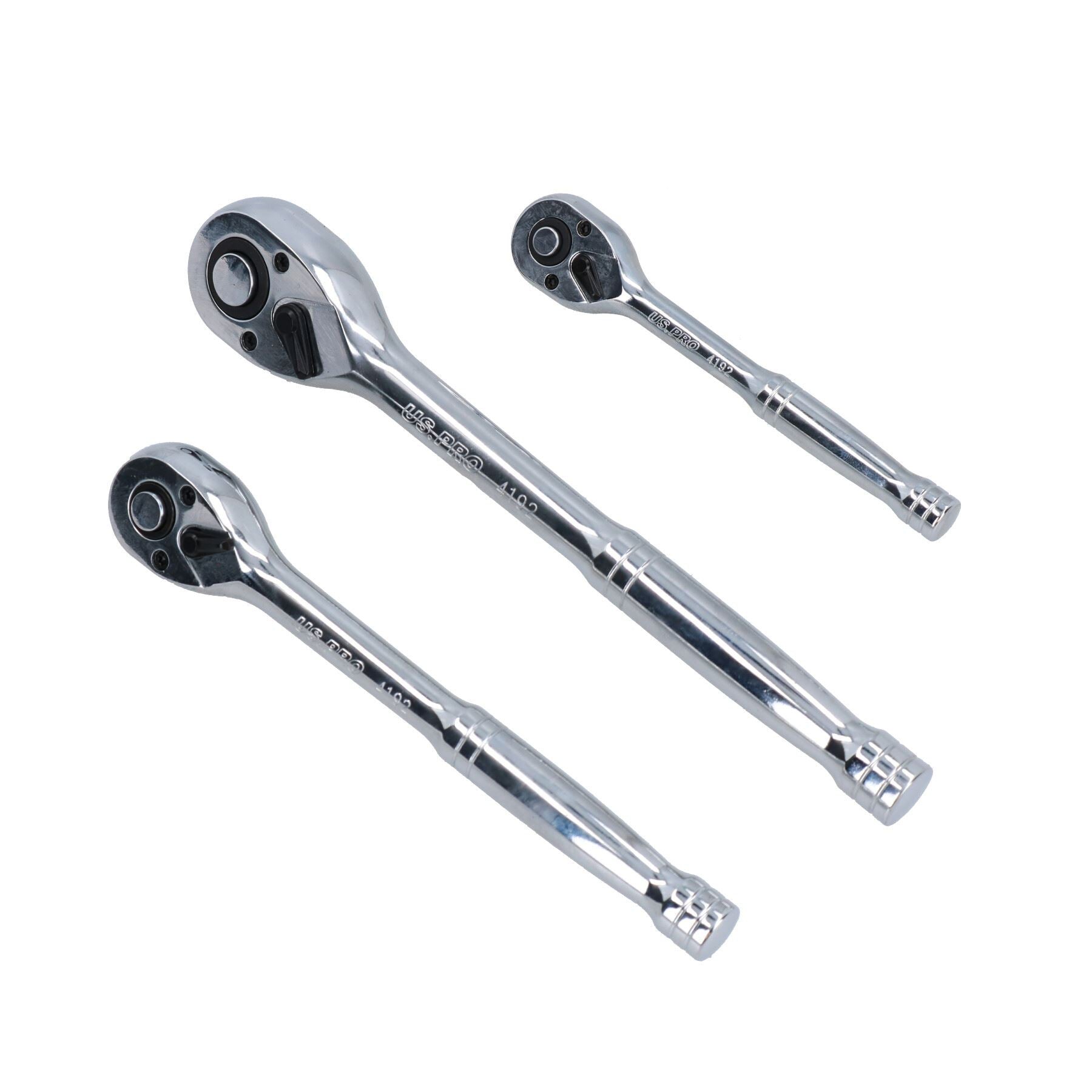 3pc Mixed Drive Ratchets 72 Teeth Quick Release Socket Drivers 1/4" 3/8” 1/2"