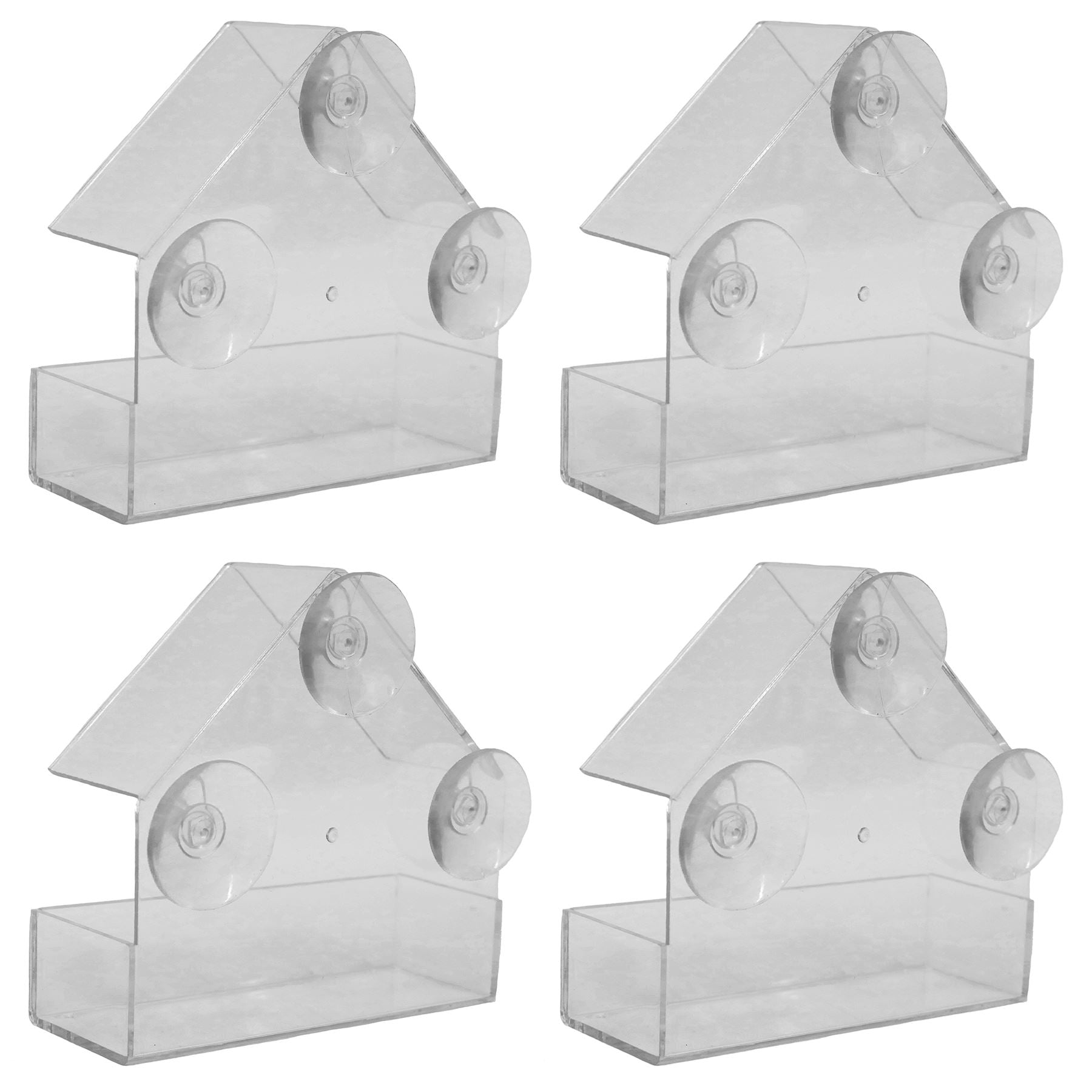 Hanging Window Wild Bird Feeder Table Clear Viewing Perspex with 3 Suction Pads