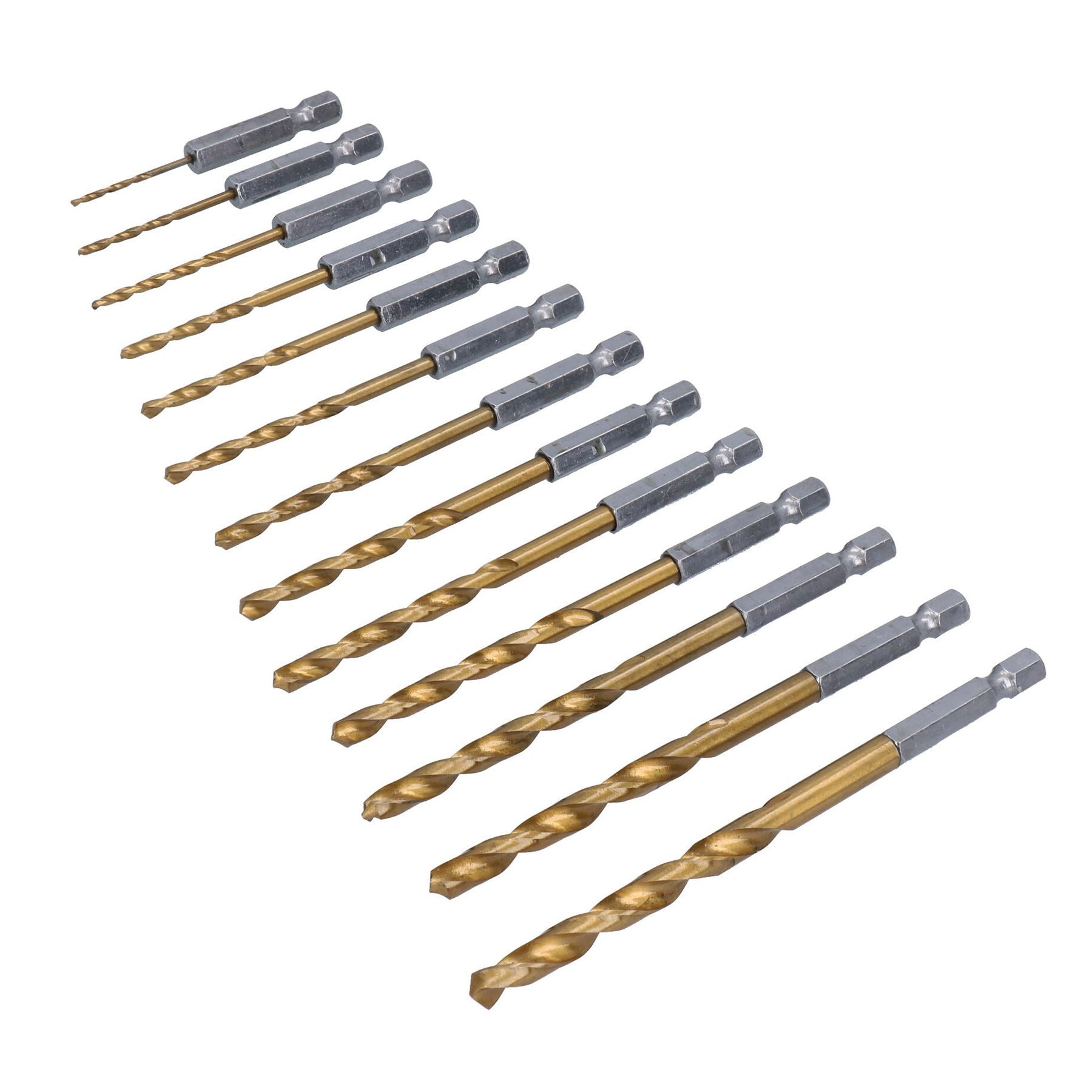 Metric Titanium Drill Bit Set With 1/4" Hex Shank 1.5 - 6.5mm 13pc
