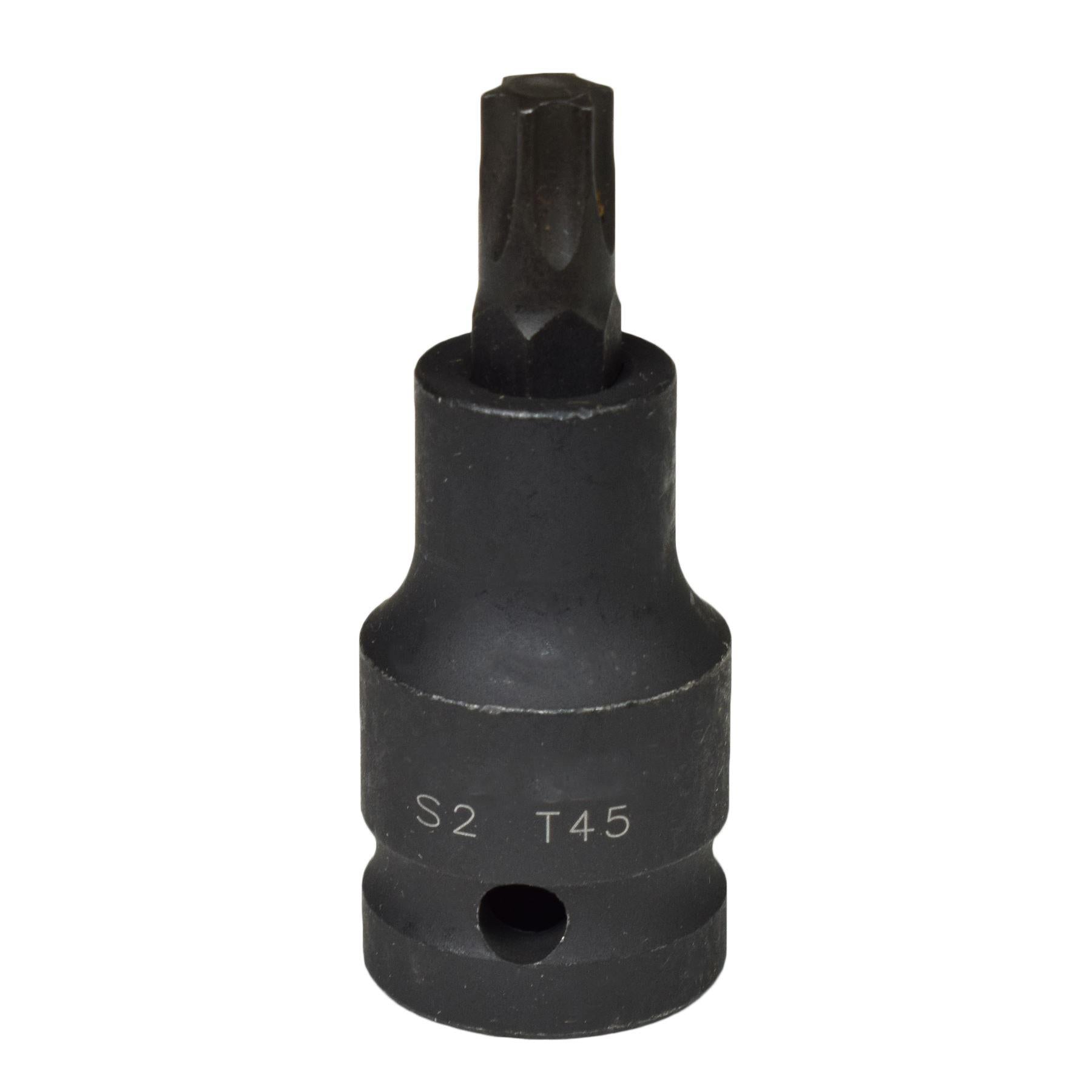 T45 x 53mm 1/2" Drive Short Impact Impacted Torx / Star Male Socket