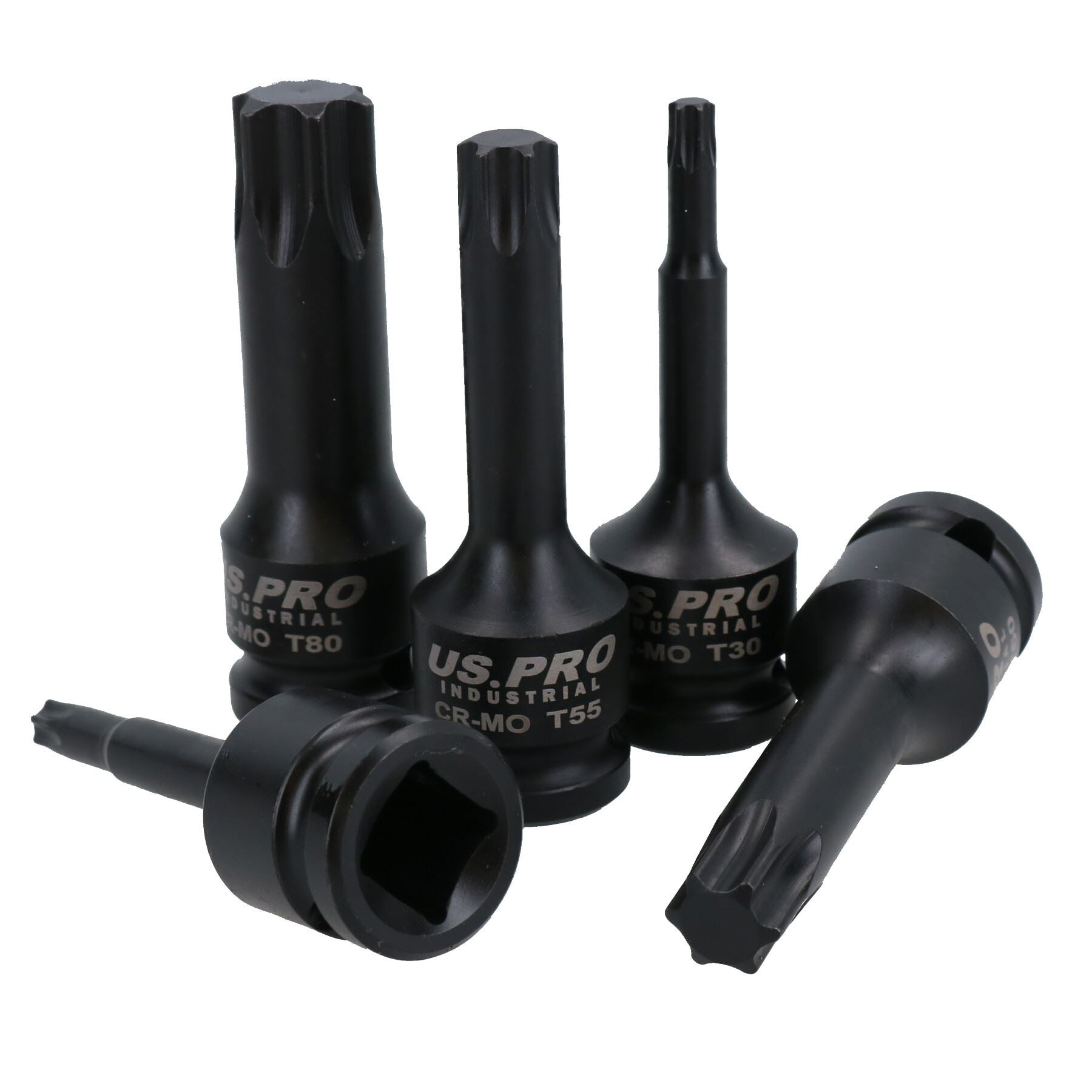 1/2" Drive Deep Impact Impacted male Torx Star Sockets T30 - T80 8pc Set