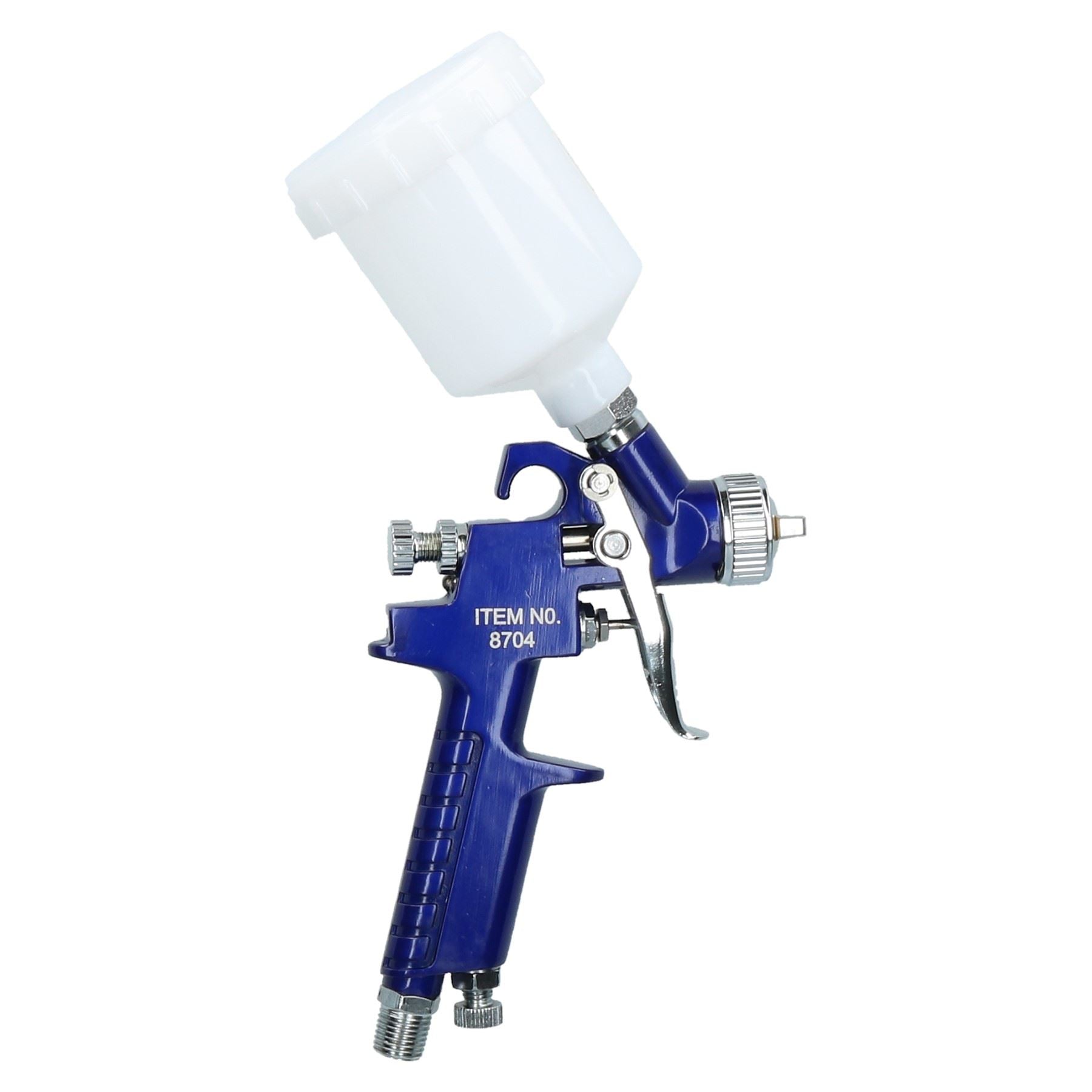 Mini HVLP Gravity Feed Spray Gun 0.8mm Nozzle 1/4" BSP In Line Moisture Trap