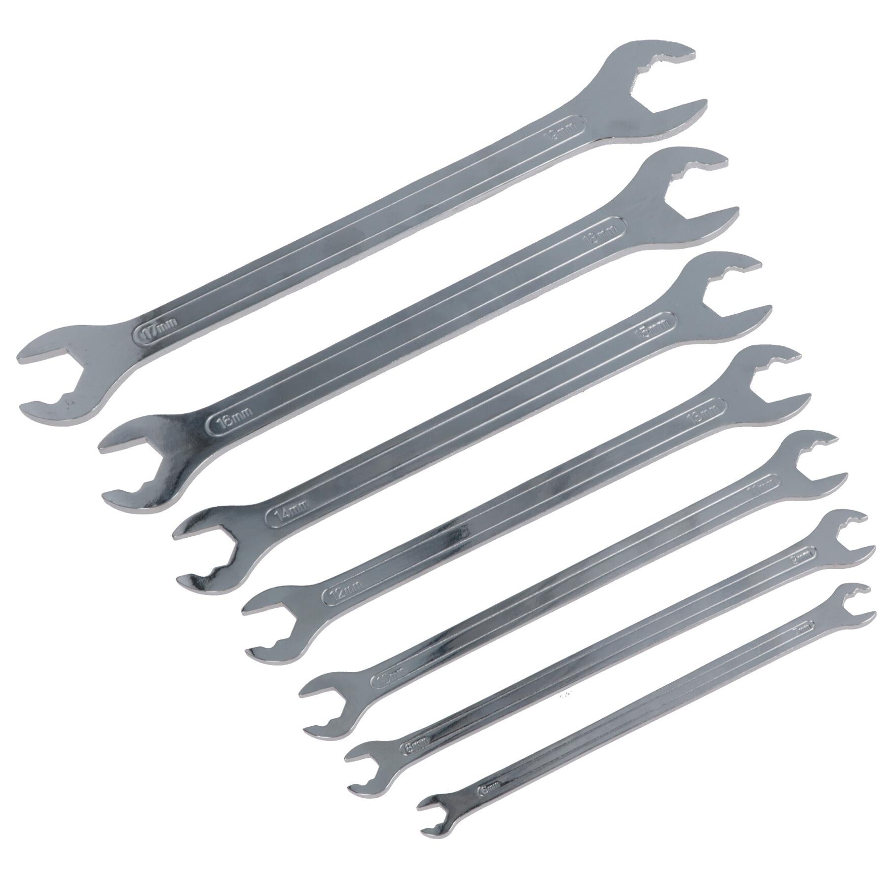 Ultra Thin Ratcheting Action Spanner Wrench Set Double Ended 6 – 19mm 7pc