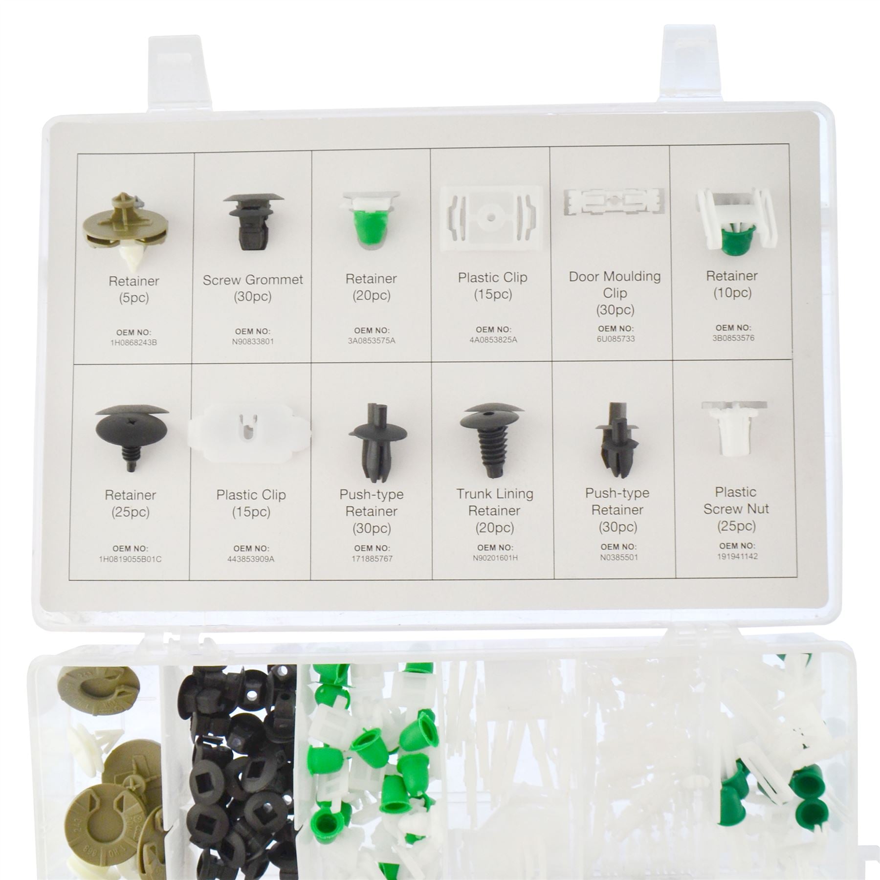 VW Trim Clip Assortment Set Retaining Retainer Grommet Clips Fixings 225pc