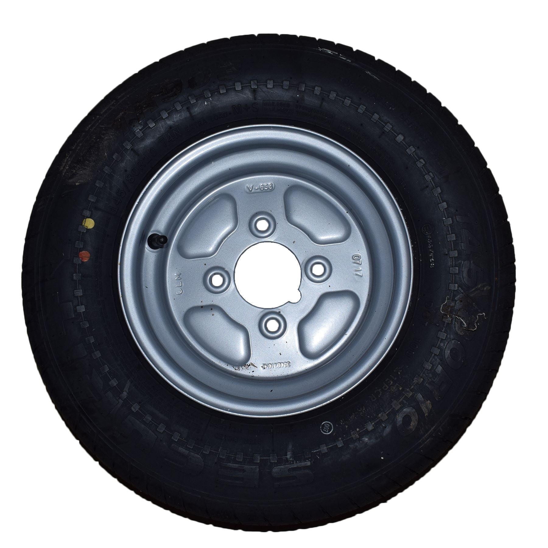 2 PACK Trailer Trolley Wheel Hubs, Wheels & Stub Axles 10" 145 R10 750kg