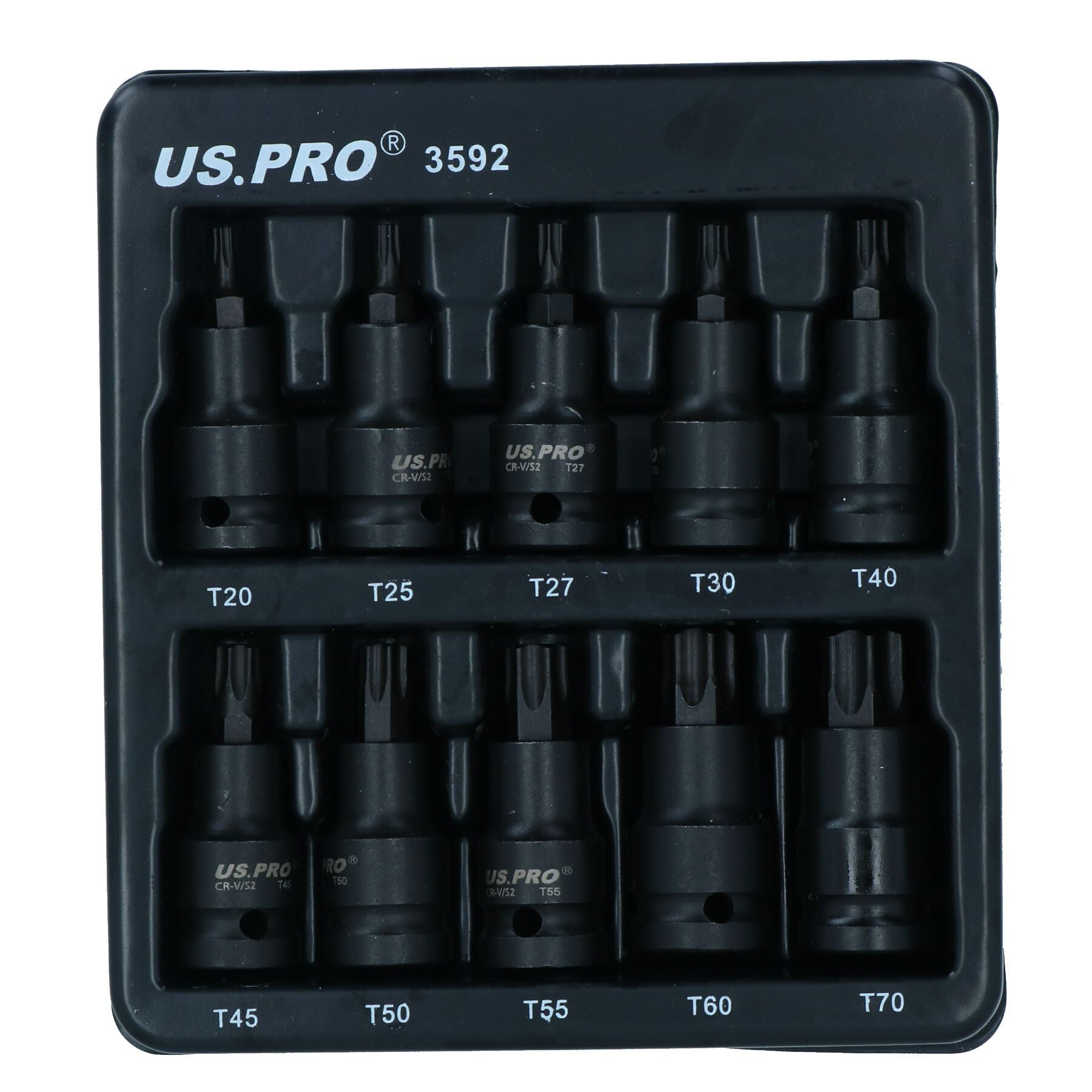 1/2in Drive Male Torx Star Impacted Impact Shallow Sockets T20 – T70 10pc