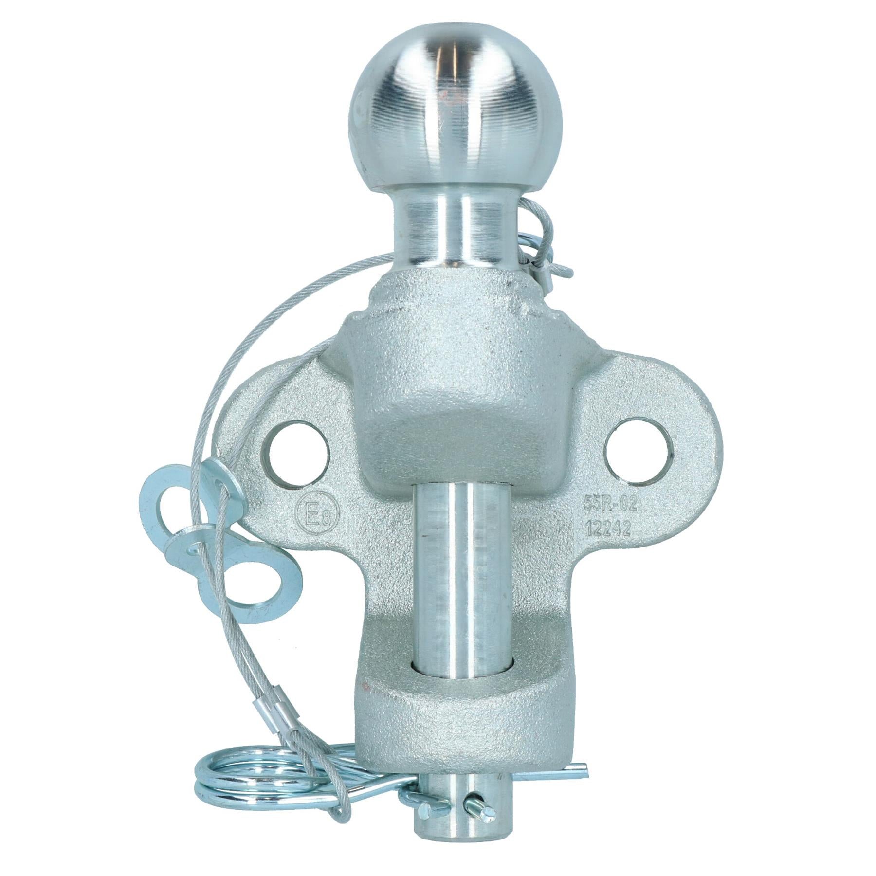 3.5 Ton Tow Bar Towing Ball And Pin Eye Coupling 50mm Ball 25mm Pin Silver