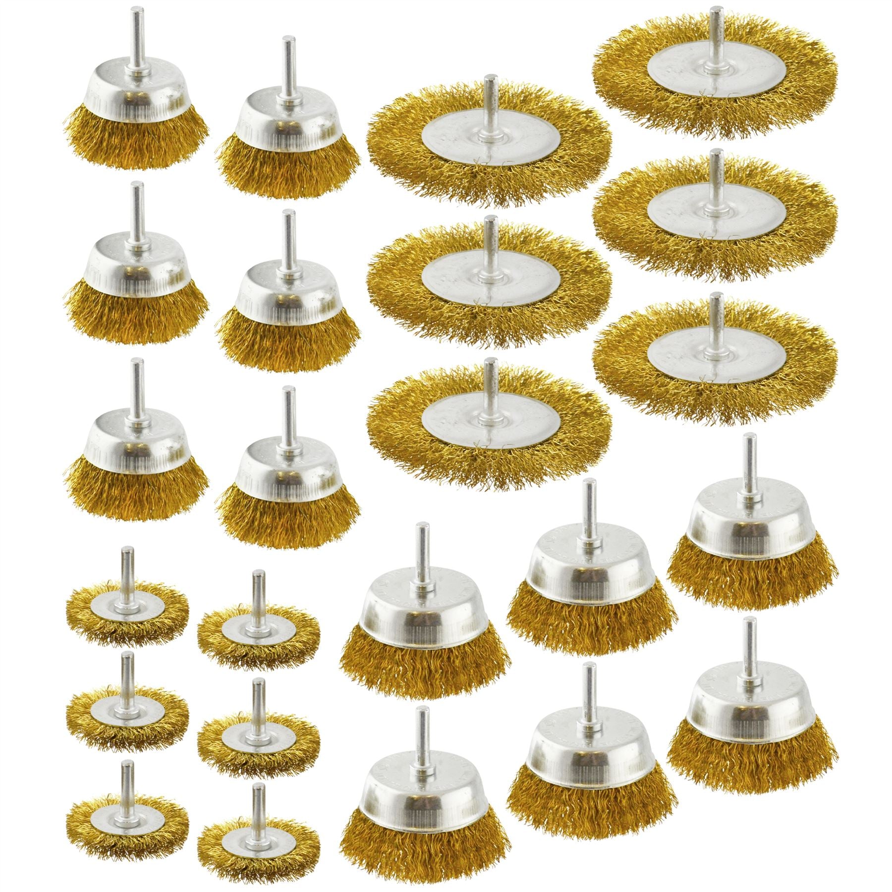 Steel Wire Metal Wheel / Rotary Cup Brush Crimped Set Rust Paint Removal AT377