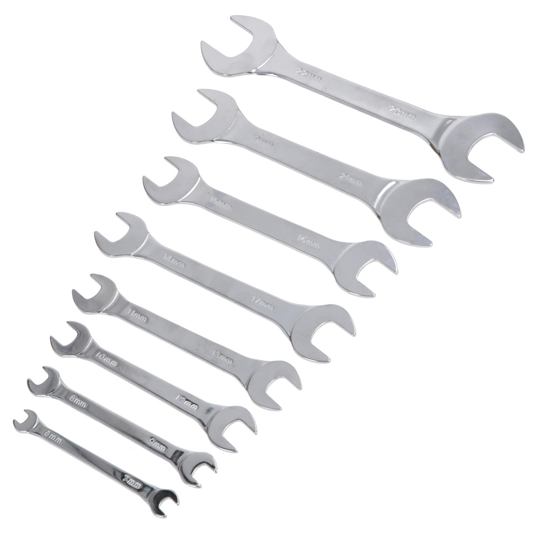 Metric MM Extra Flat Slim Narrow Spanner Wrench Double Ended 6 – 23mm 8pc