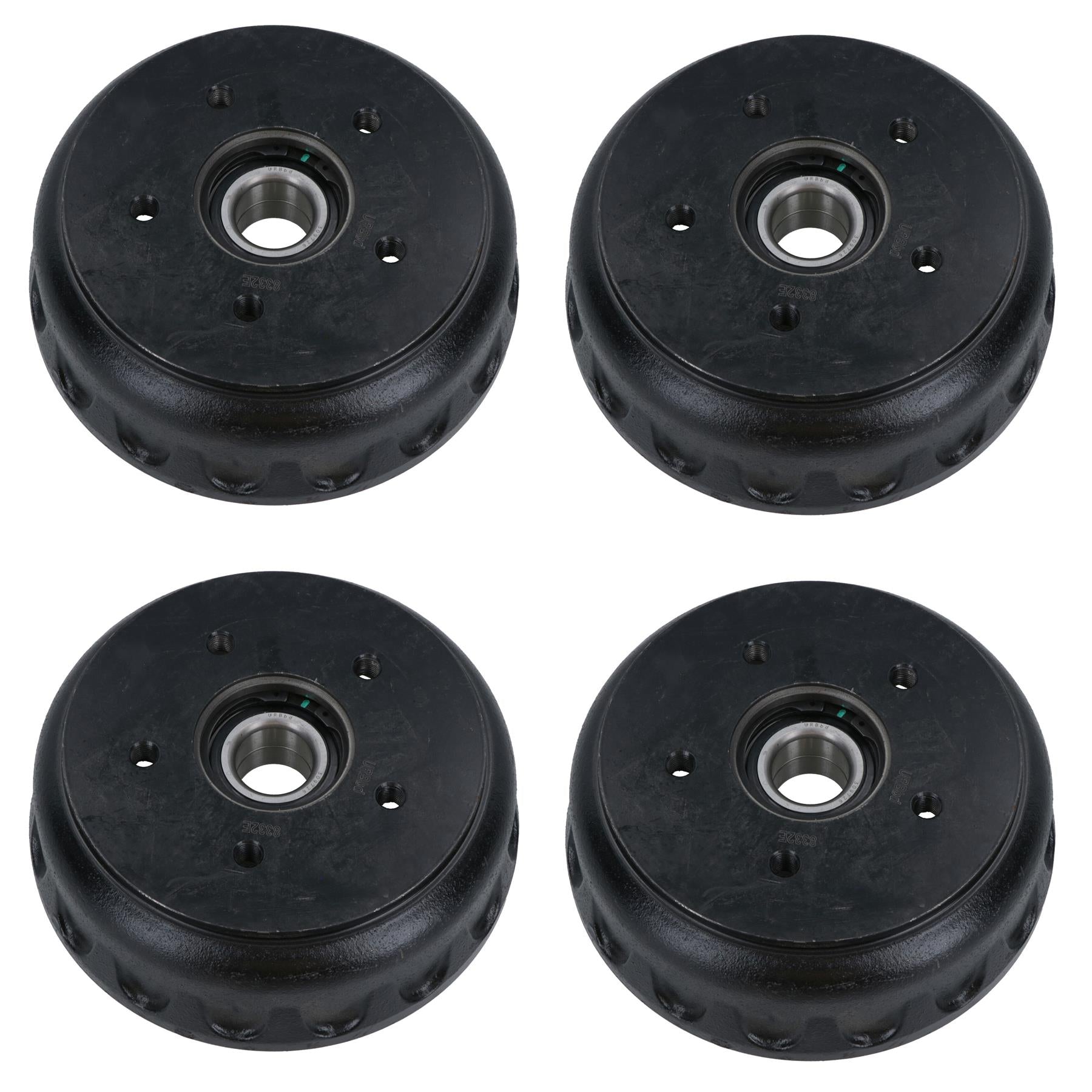 4 Pack 200 x 50mm BPW Brake Drum & Bearing for Trailer Caravan 5 Stud 112mm PCD