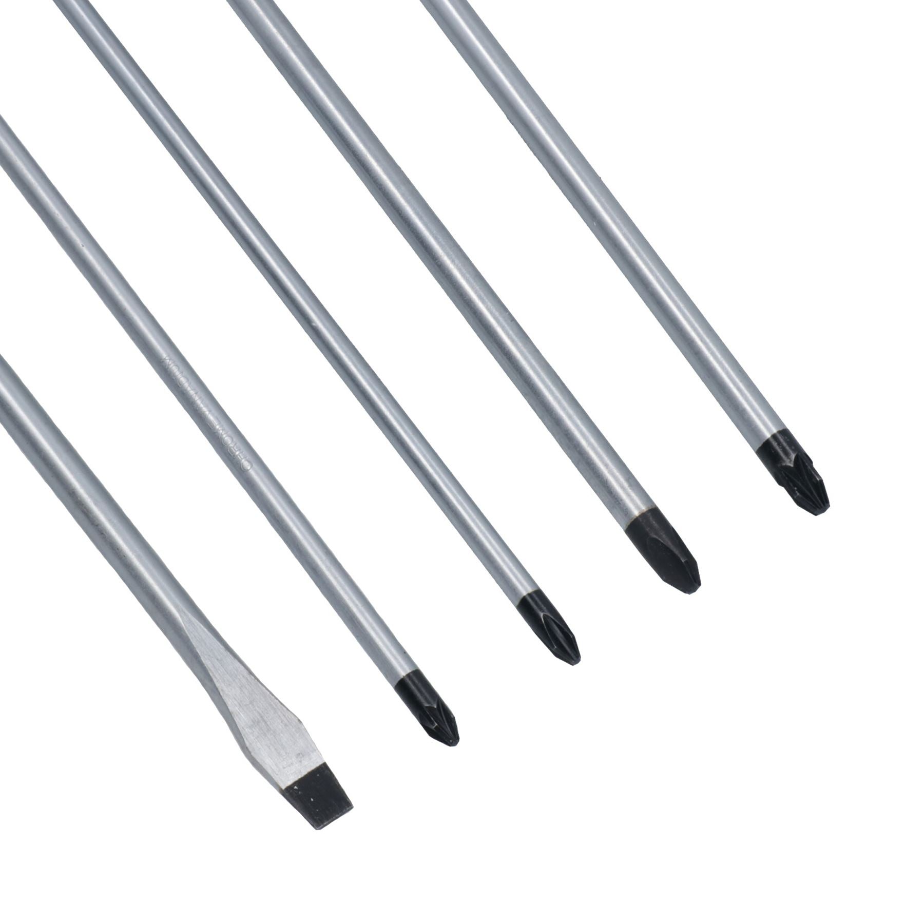 570mm Extra Long Screwdriver Set Magnetic Tips PZ2 PZ3 PH2 PH3 SL8 5pc