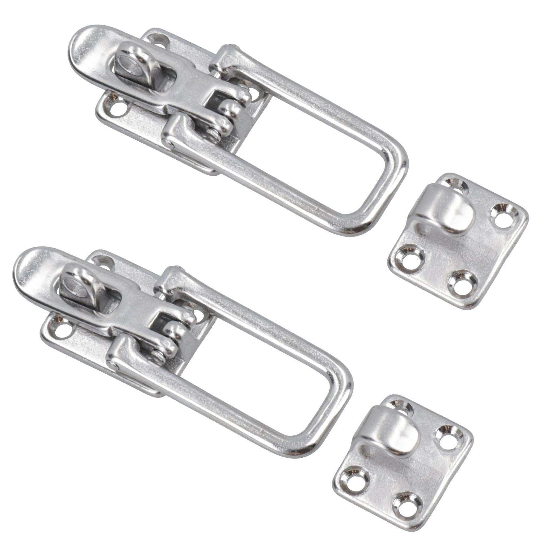Pair Stainless Steel Bailing Latch Cam Hook Clip Marine Grade 316