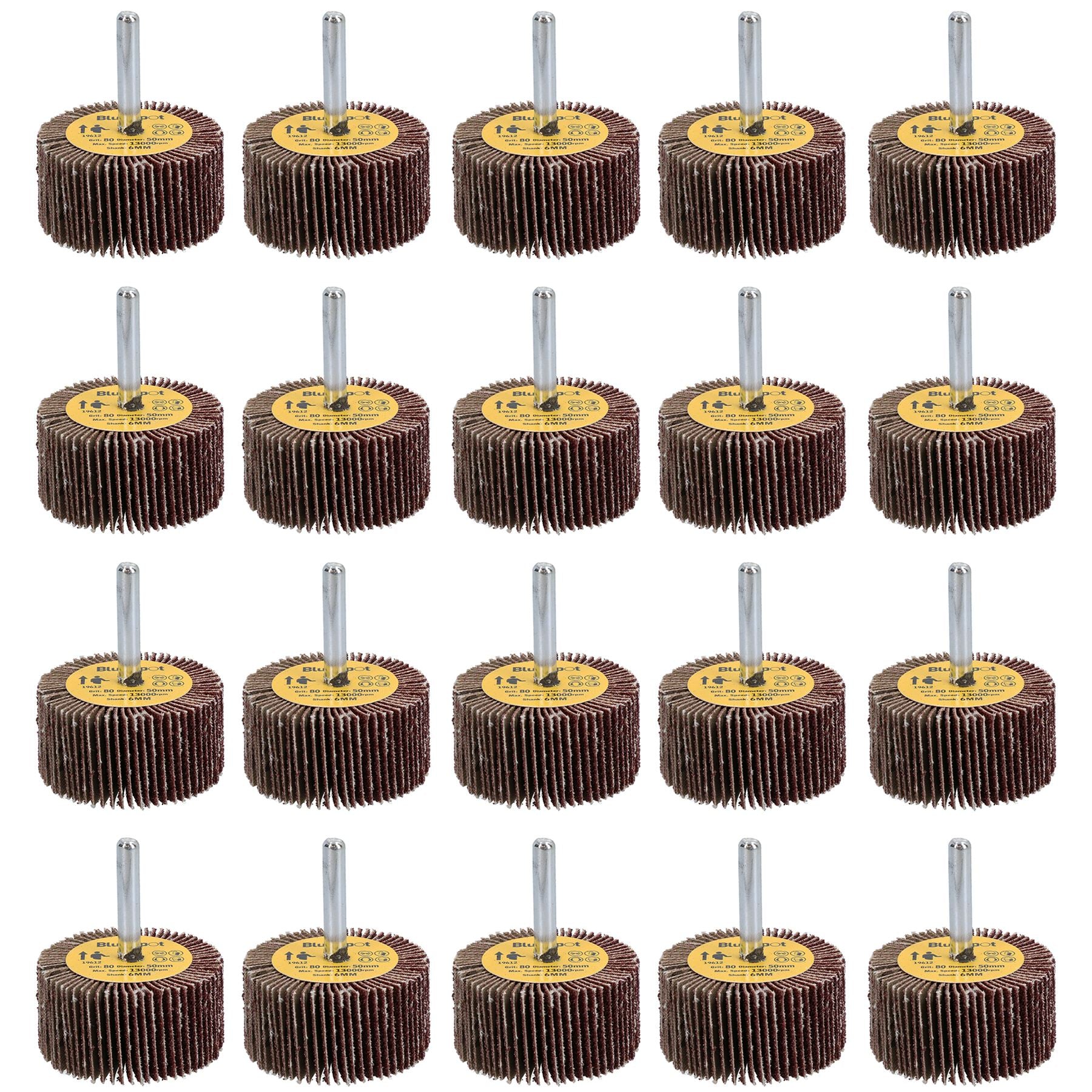 50mm Flap Wheel Disc Abrasive Sanding Pads For Drills 6mm Shank