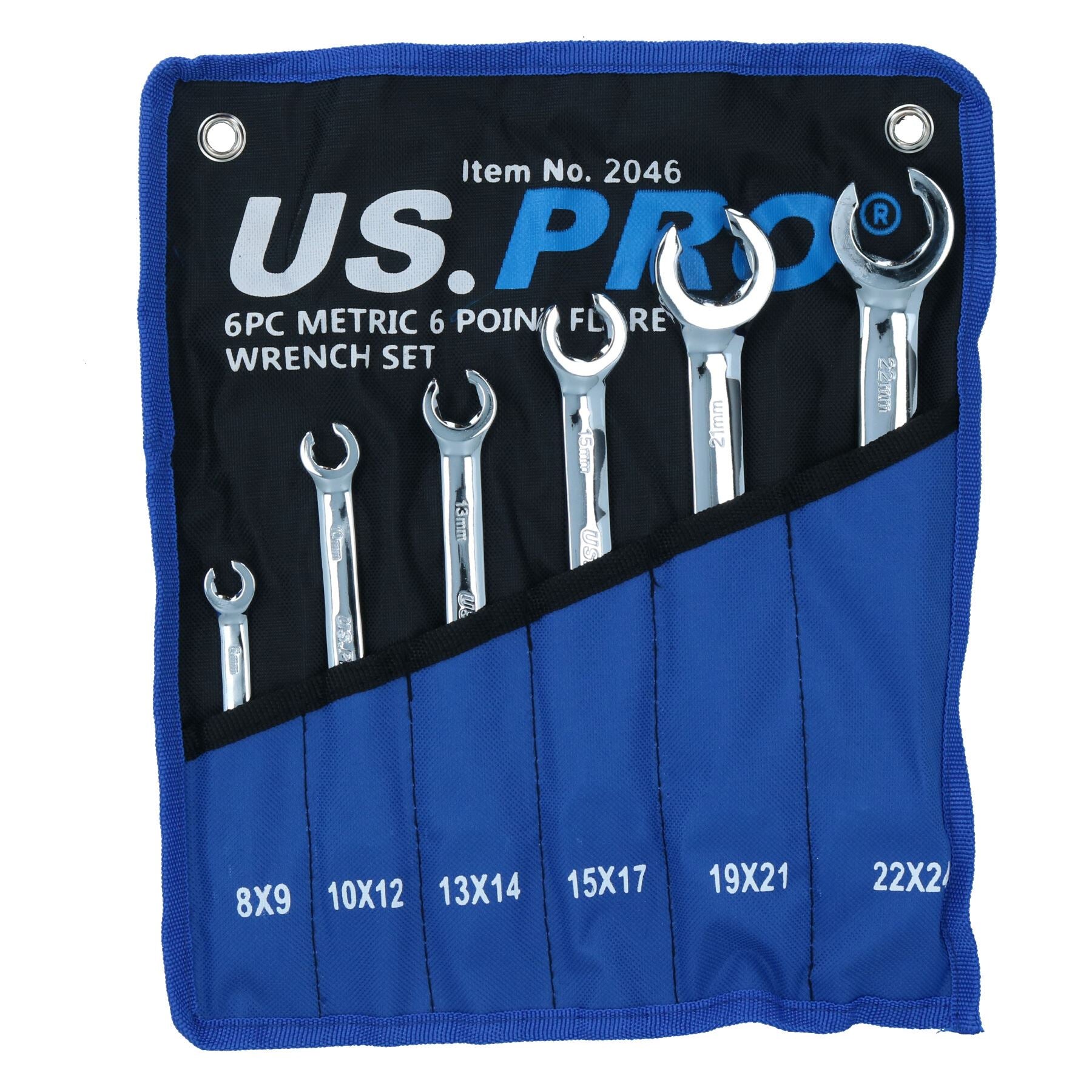 Metric 6 point Flare Nut Pipe Wrench Diesel Injectors Spanners 6mm - 24mm 6pc