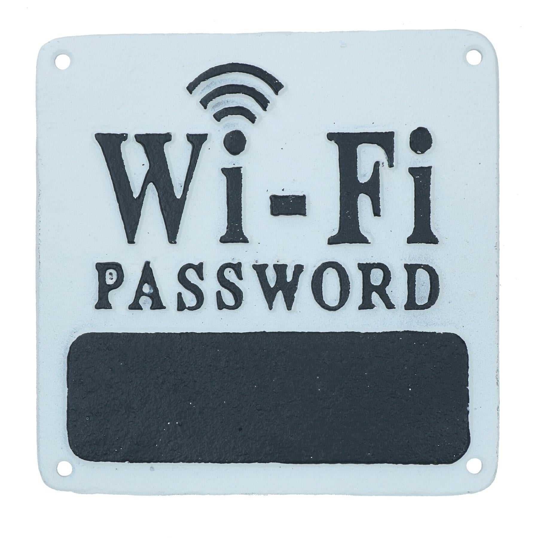 Wi-Fi Password Cast Iron Sign Plaque Wall Door House Hotel Bar Cafe Shop Pub