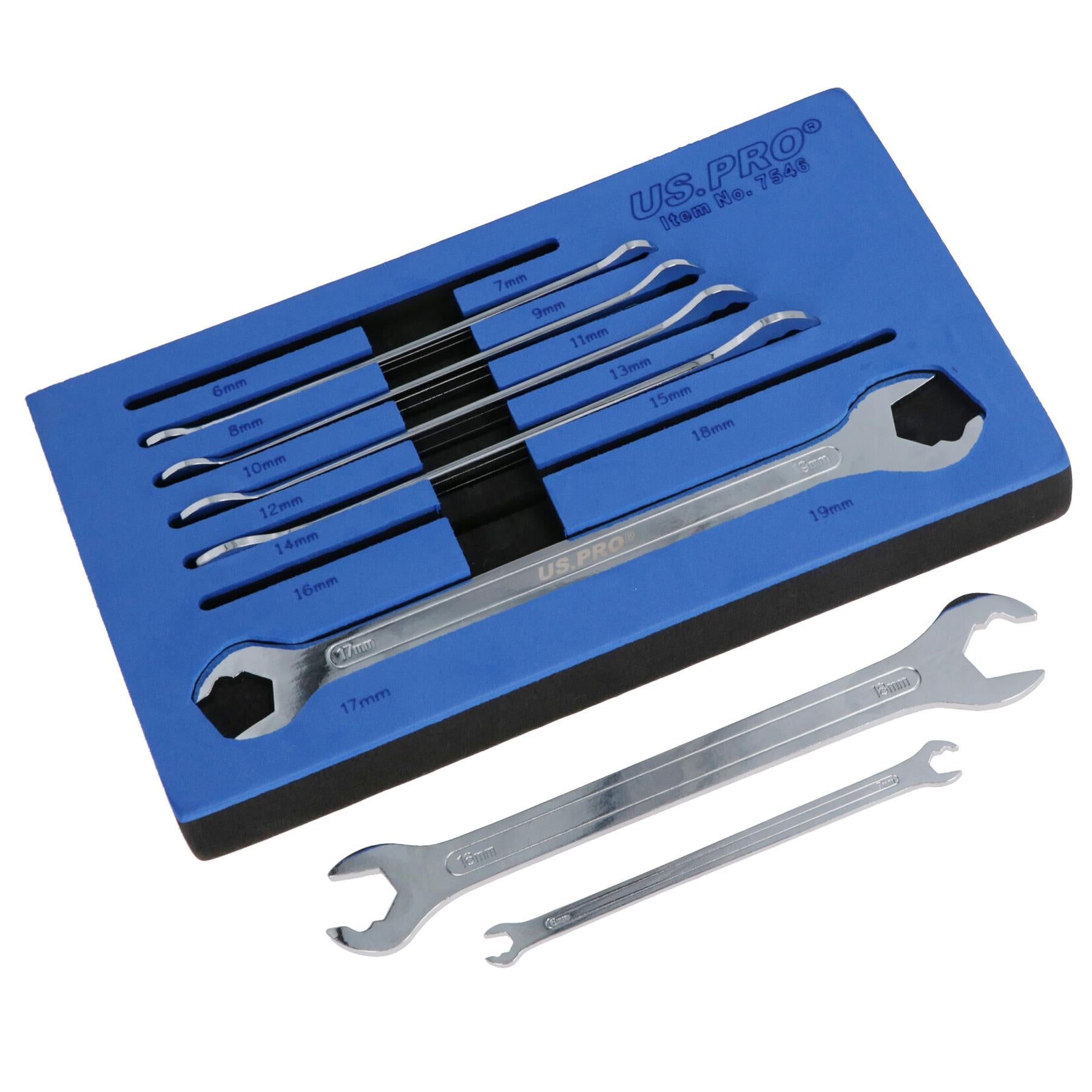 Ultra Thin Ratcheting Action Spanner Wrench Set Double Ended 6 – 19mm 7pc