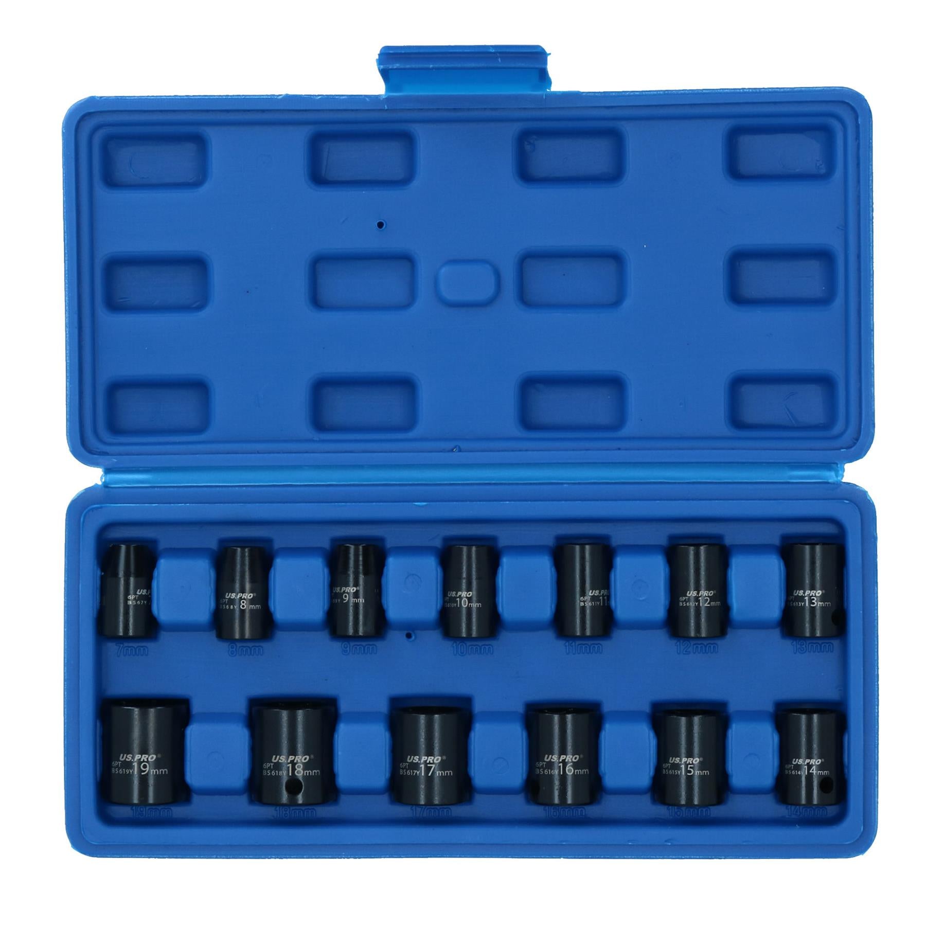 3/8" Drive Shallow Metric Impact Sockets 7mm - 19mm 13pc AT834
