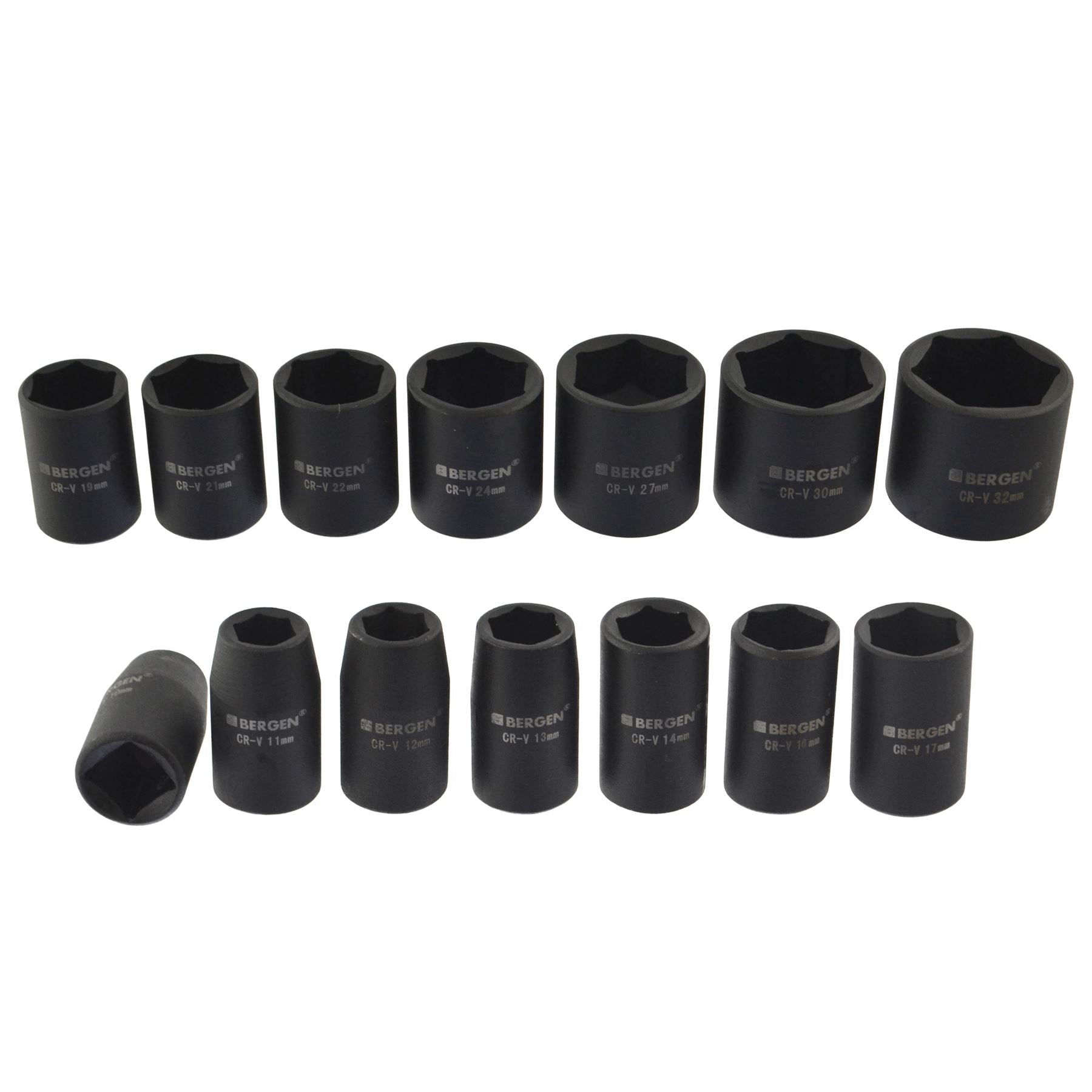 1/2" Drive Metric MM Shallow Impact Sockets 10mm - 32mm 14pc Set