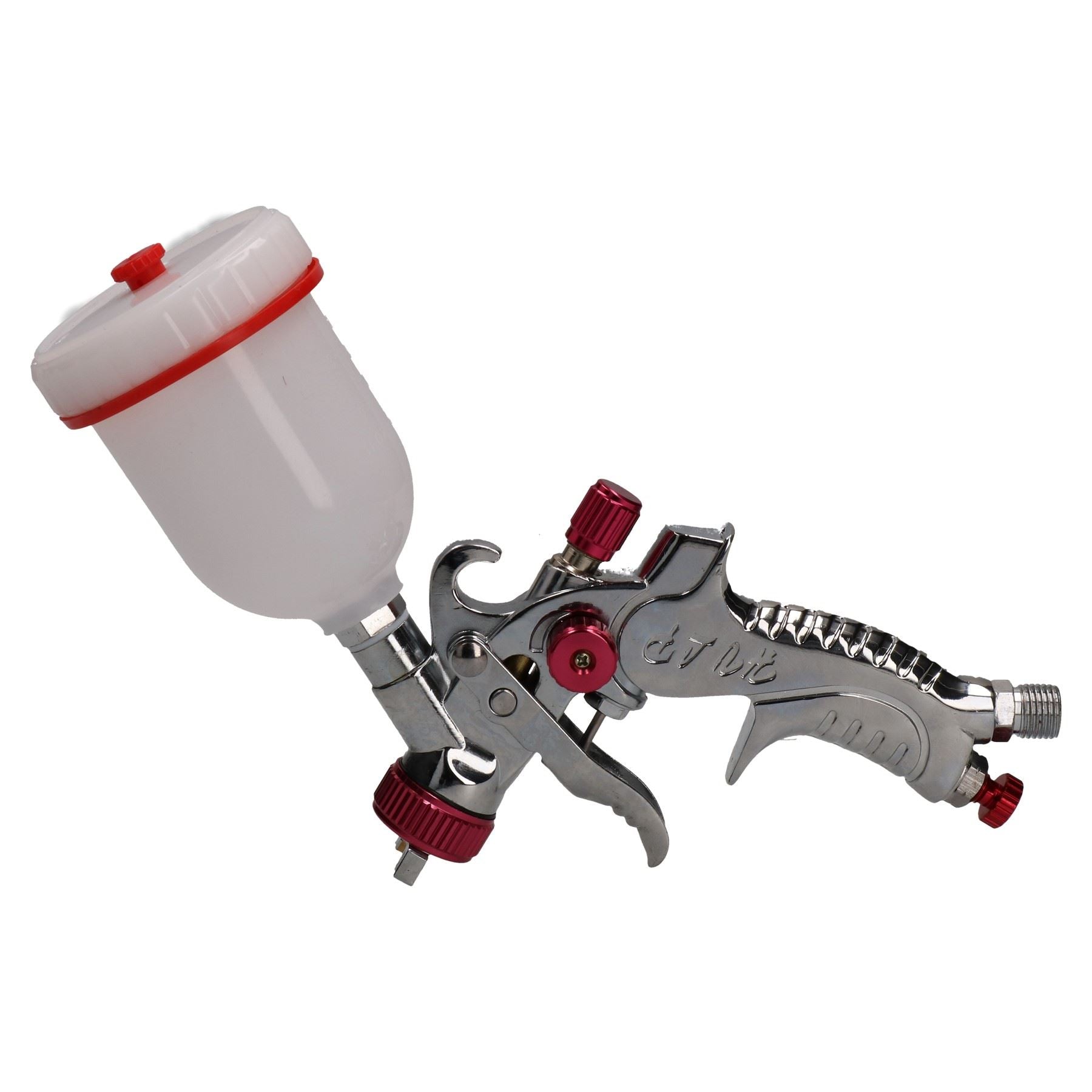 Mini HVLP Gravity Feed Spray Gun 0.8mm Nozzle 1/4" BSP In Line Moisture Trap