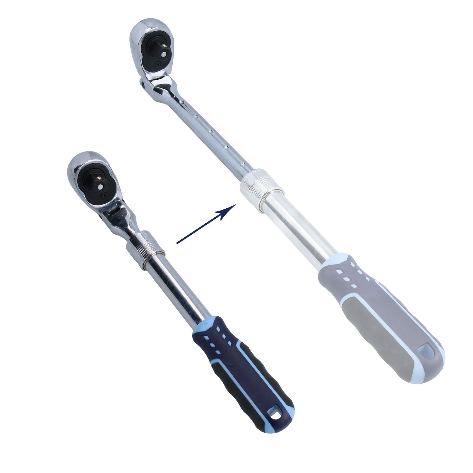 thumbnail image 2 of 1/2" Drive Extendable Long Handle Socket Ratchet – Adjustable, Quick-Release, Steel 2 of 3