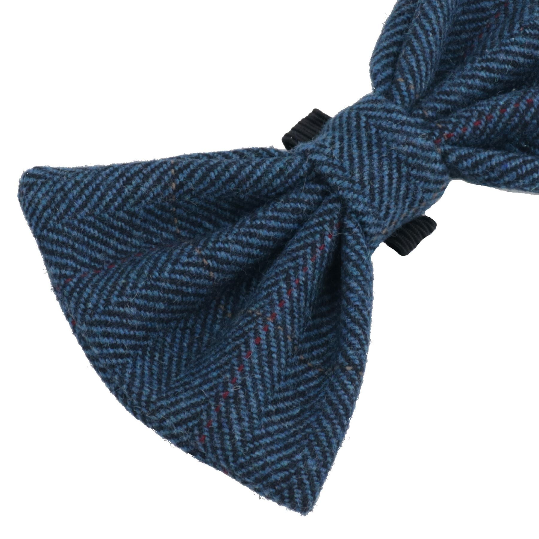 One Size Stylish Navy Tweed Dog Bow Tie For Fashionable Dogs With Collar Loop