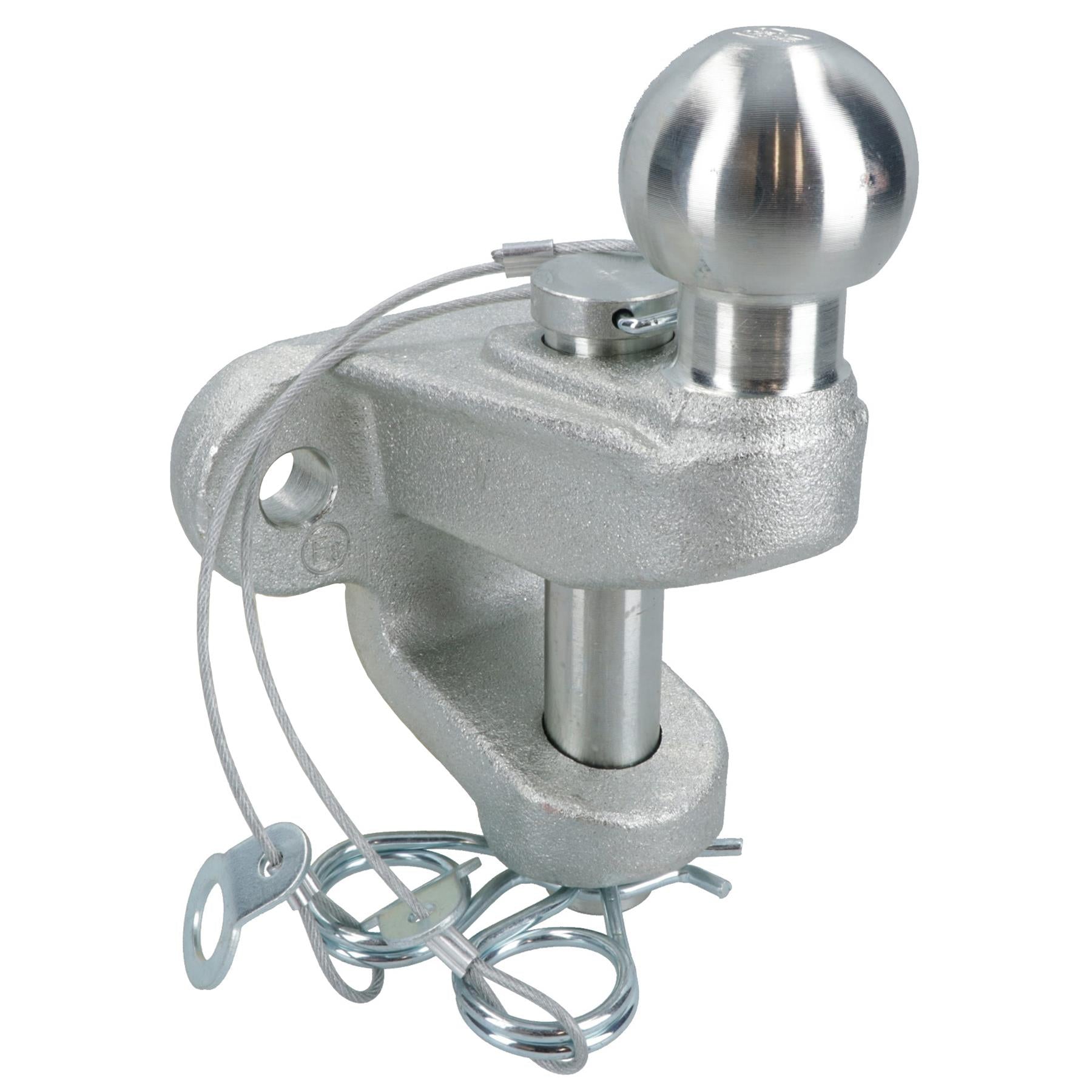 3.5 Ton Tow Bar Towing Ball And Pin Eye Coupling 50mm Ball 25mm Pin Silver