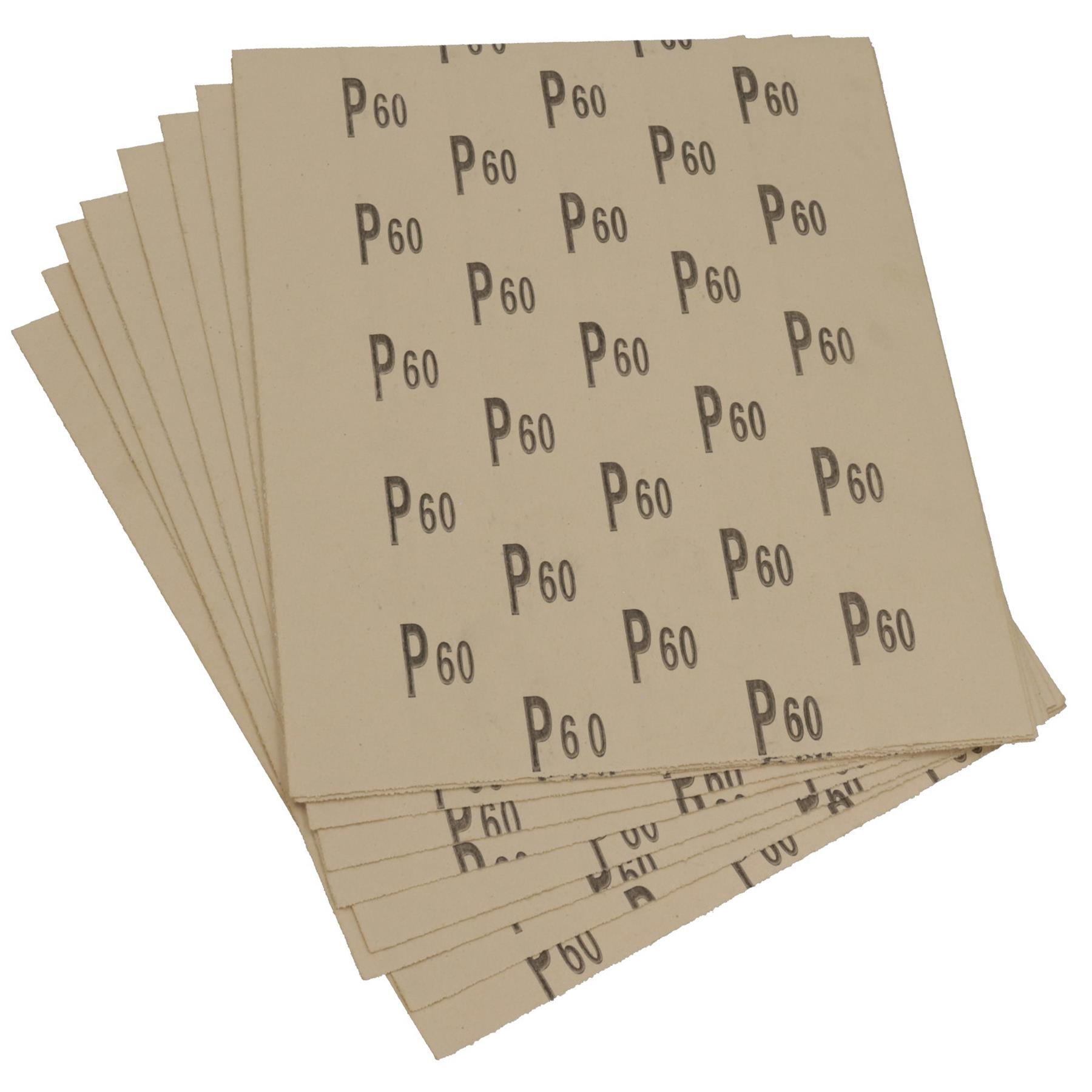10pc Assorted Sandpaper Sanding Sheets For Metal Wood Plastic Coarse 60 Grit