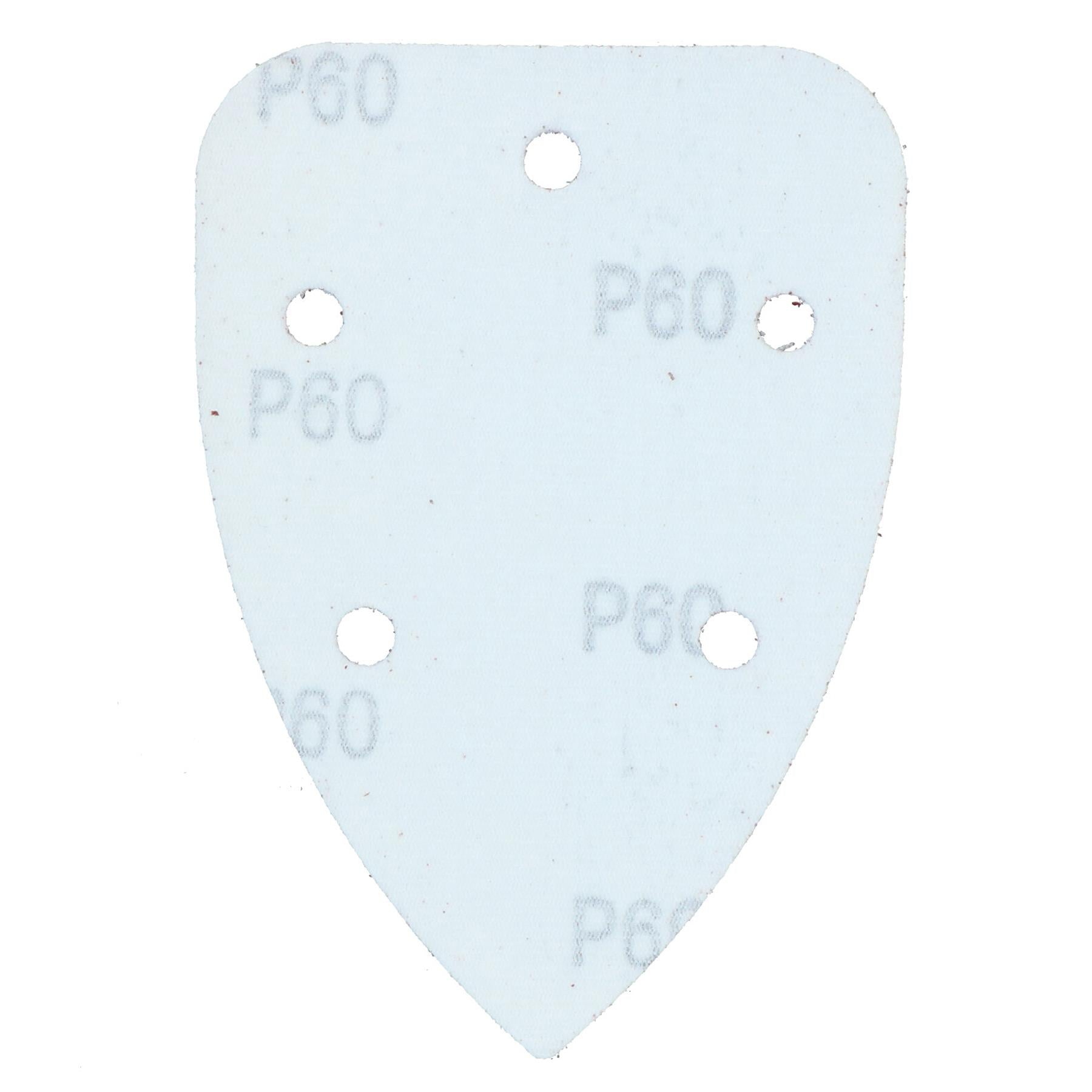25 x Hook And Loop Detail Sanding Pads Discs 140mm Triangular 60 Grit Coarse