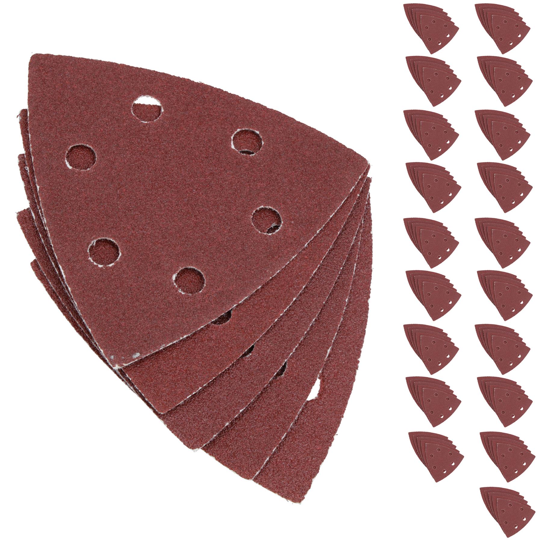 100 Hook Loop Delta Sanding Abrasive Discs Pads 93mm Triangle 80 Grit Medium