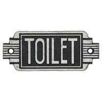 Art Deco Toilet Sign Cast Iron Sign Plaque Door Wall Cafe Shop Pub Hotel Bar Loo