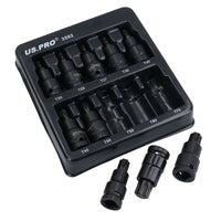 1/2in Drive Male Torx Star Impacted Impact Shallow Sockets T20 – T70 10pc