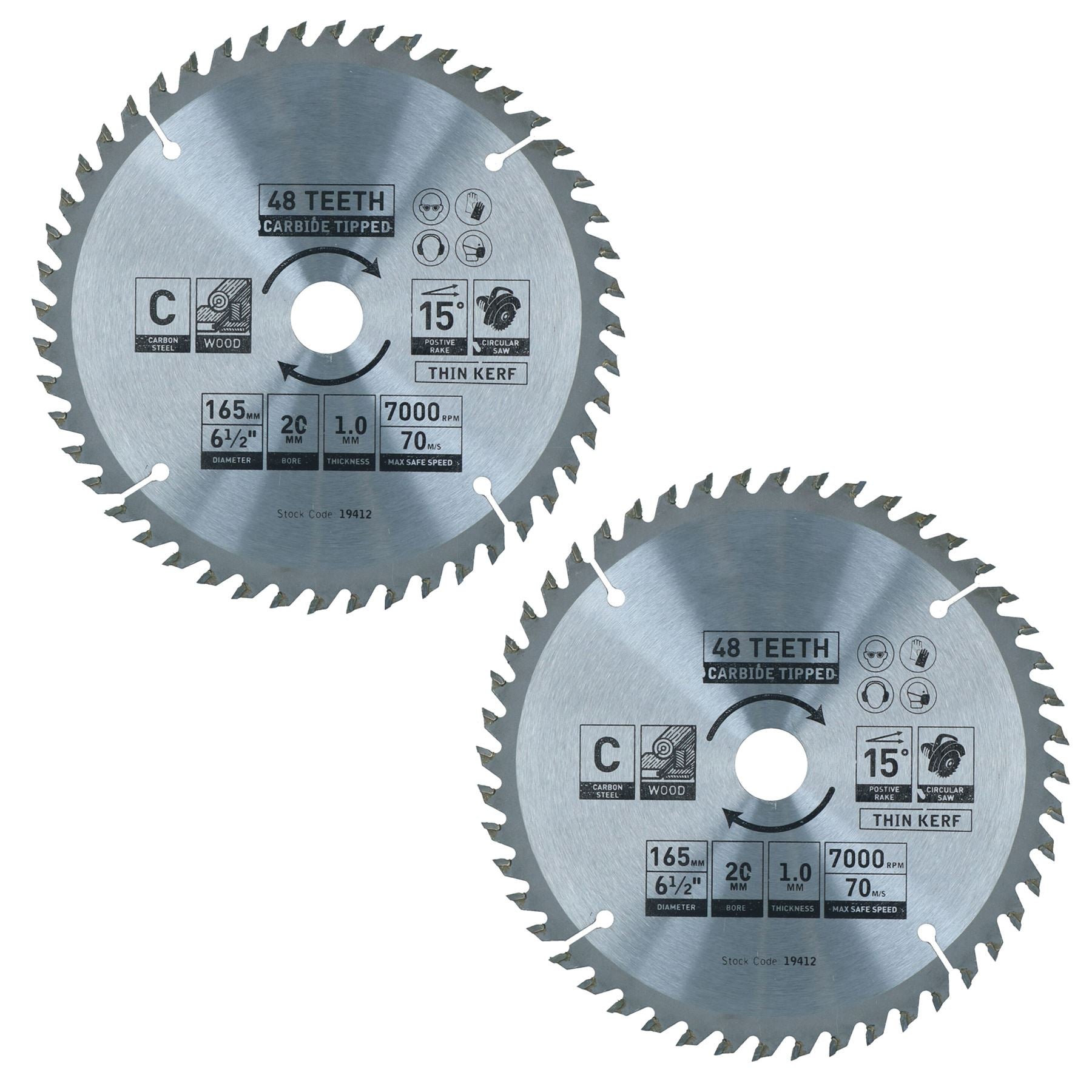 Circular Saw Blade 165mm x 16 / 20mm Mixed Teeth TCT Cutting Disc Wood