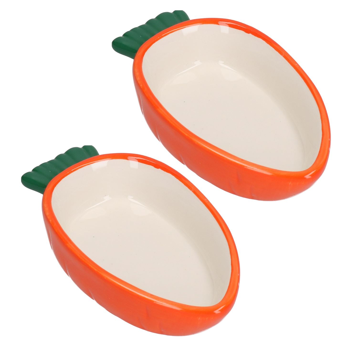 Small Animals Small Lettuce Green Leaf  & Carrot Feeding Bowl Treat Pots