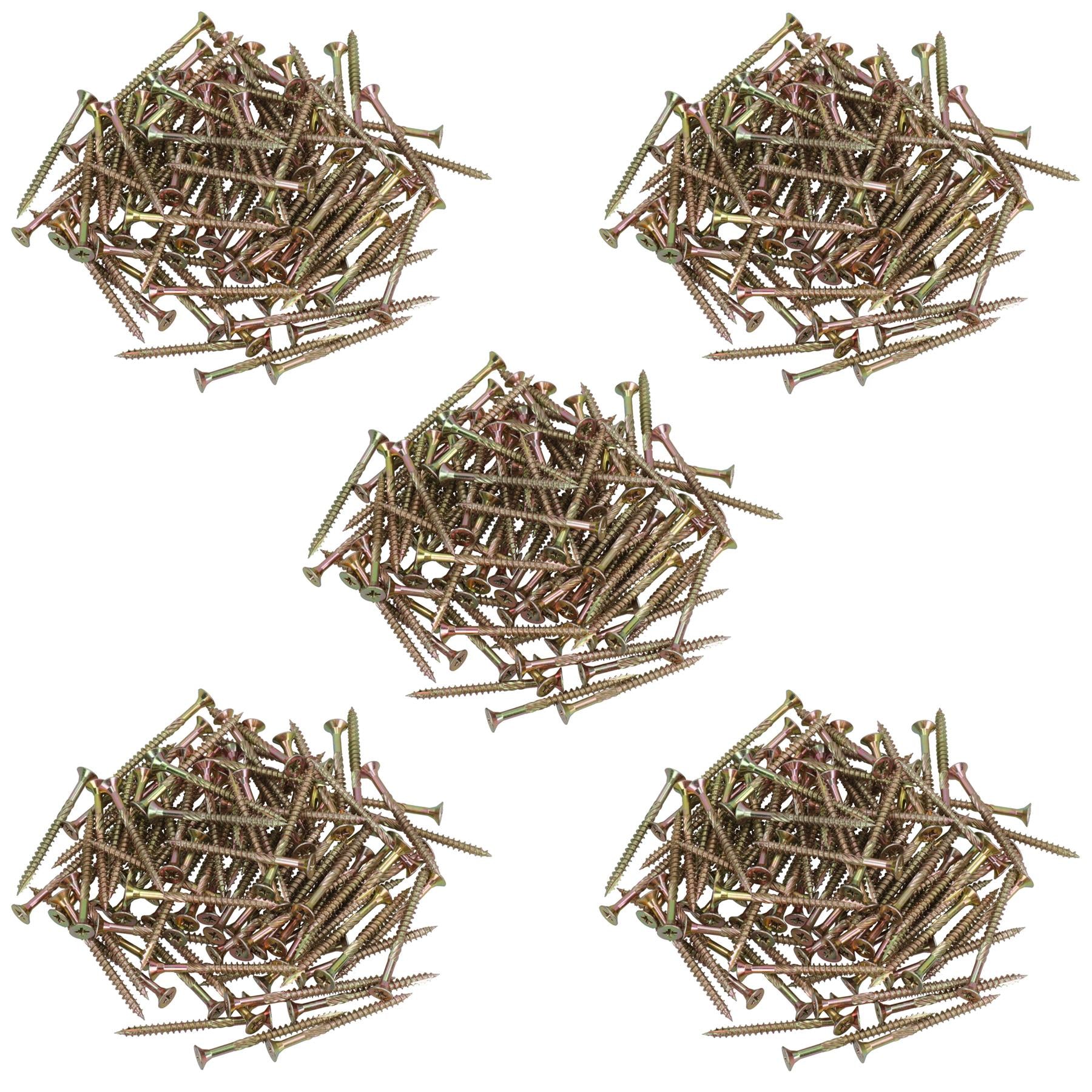 Countersunk Wood Screws 5.0 x 60mm Serrated Edge Prevent Splitting PZ2