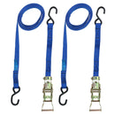 Blue Ratchet Strap Tie Down Trailer 4m Hook Cargo Strap 325kg Recovery