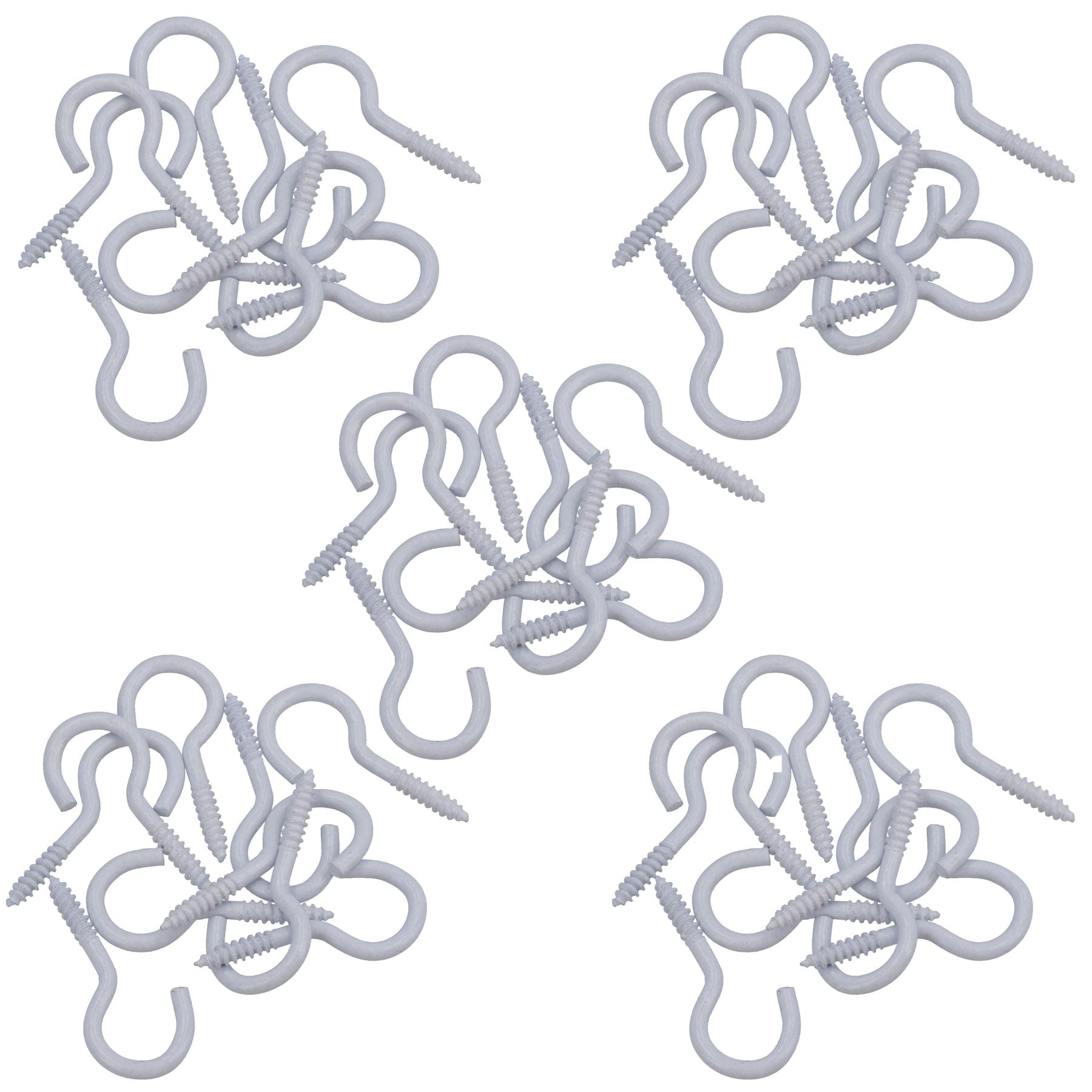 Screw Hook Fasteners Hangers White Plastic Finish 14mm Dia 40mm length