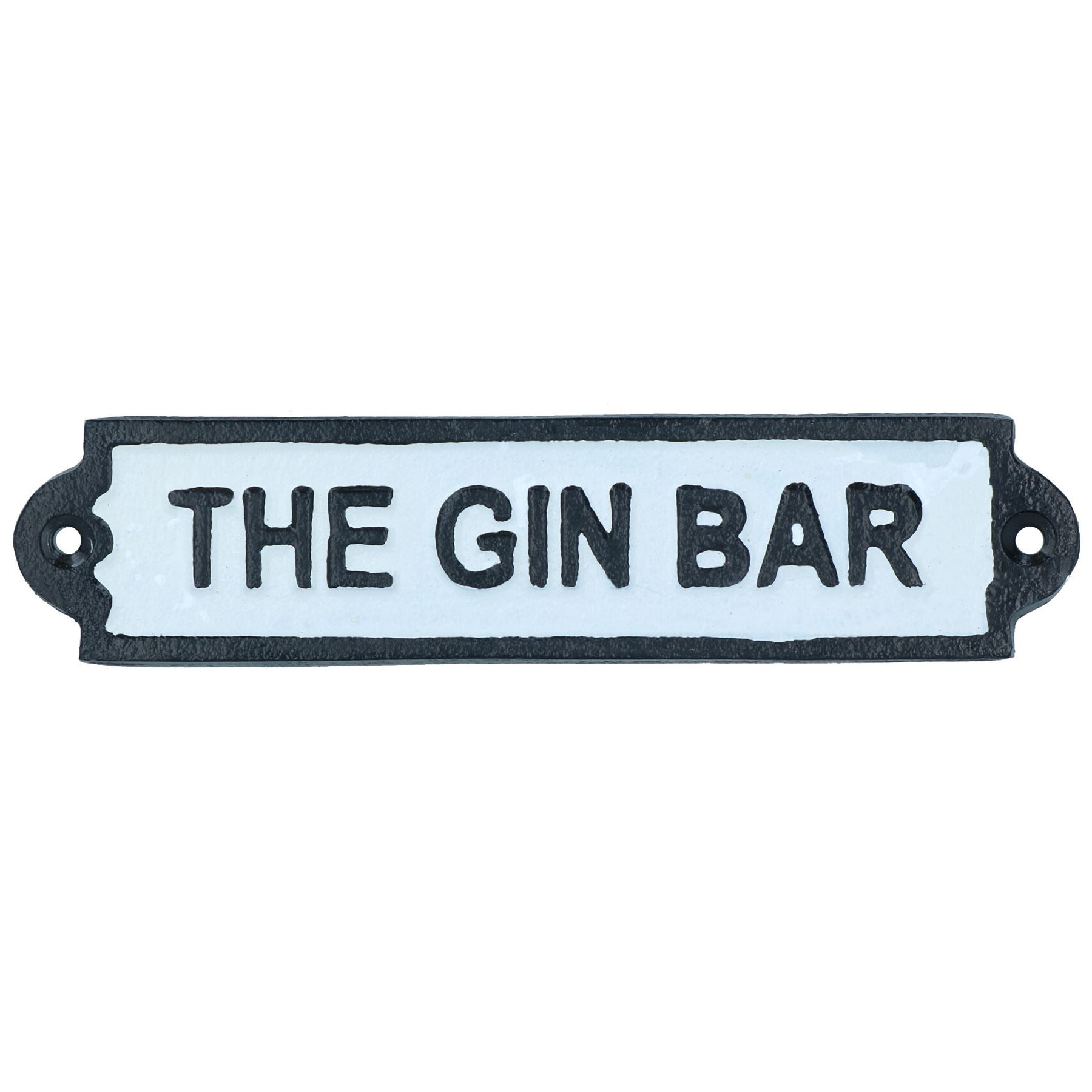 The Gin Bar Cast Iron Sign Plaque Wall Door Fence Gate Post House Cocktail Pub