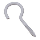 Screw Hook Fasteners Hangers White Plastic Finish 16mm Dia 50mm length