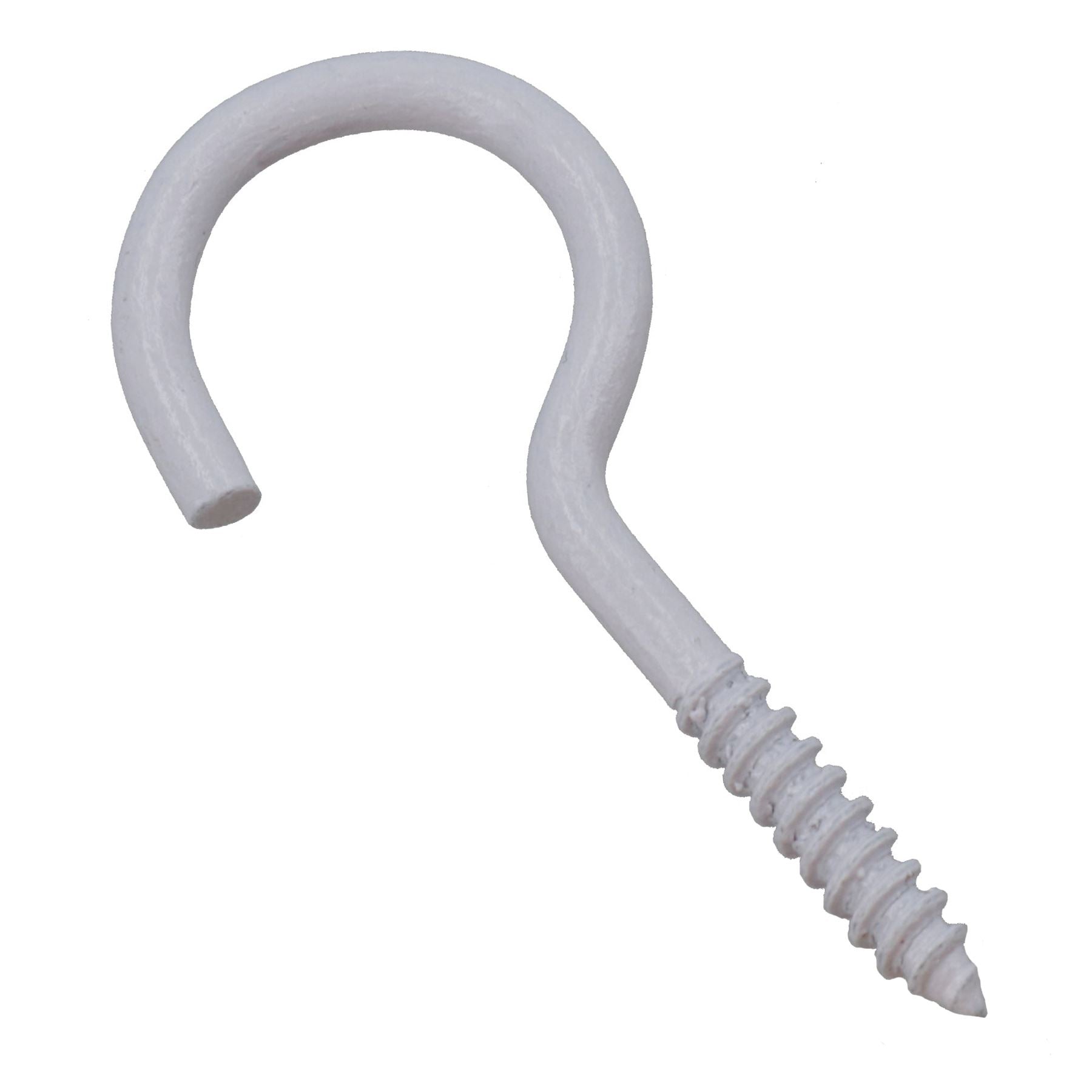 Screw Hook Fasteners Hangers White Plastic Finish 16mm Dia 50mm length