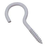 Screw Hook Fasteners Hangers White Plastic Finish 16mm Dia 50mm length